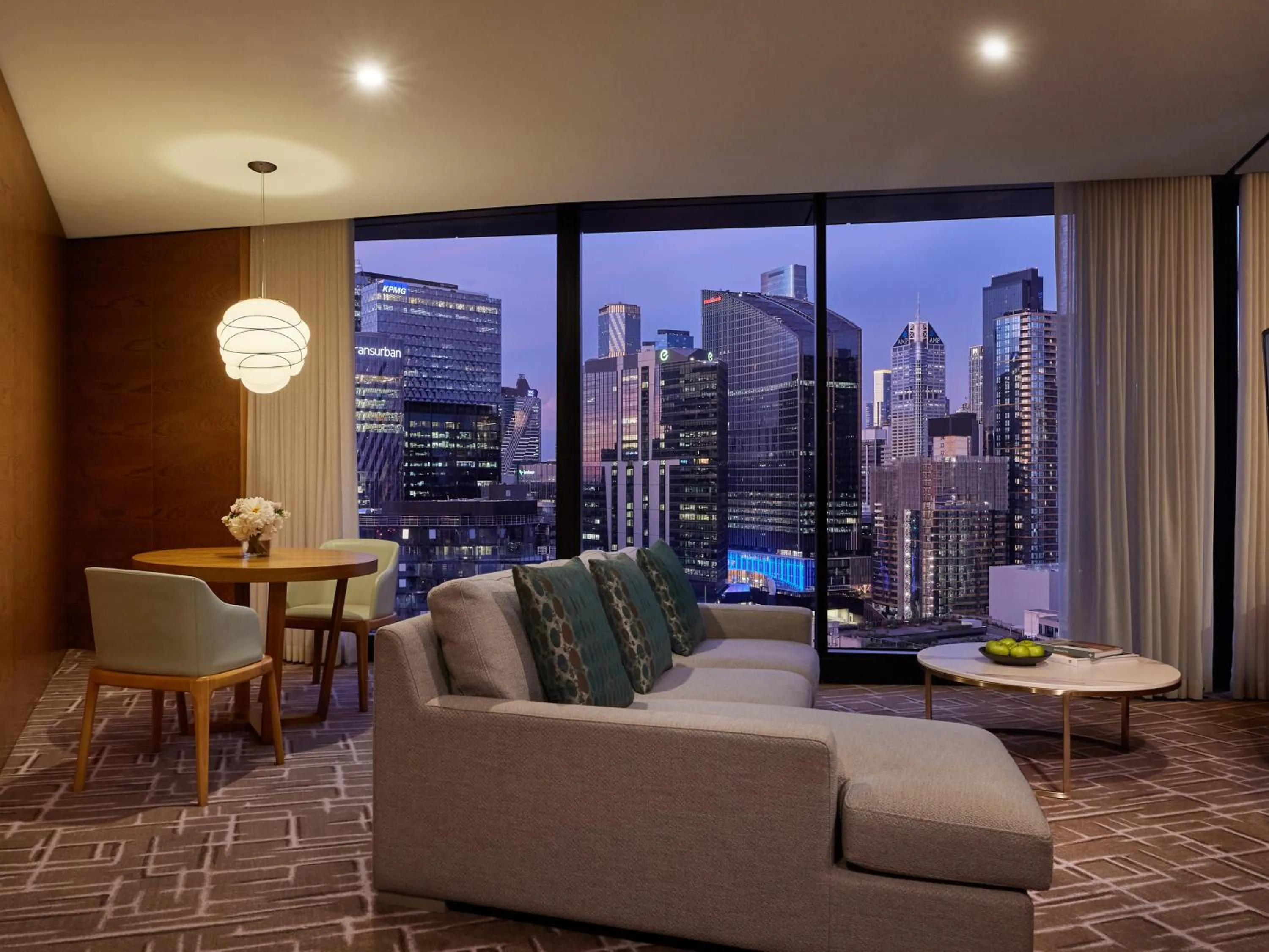 Living room in Pan Pacific Melbourne