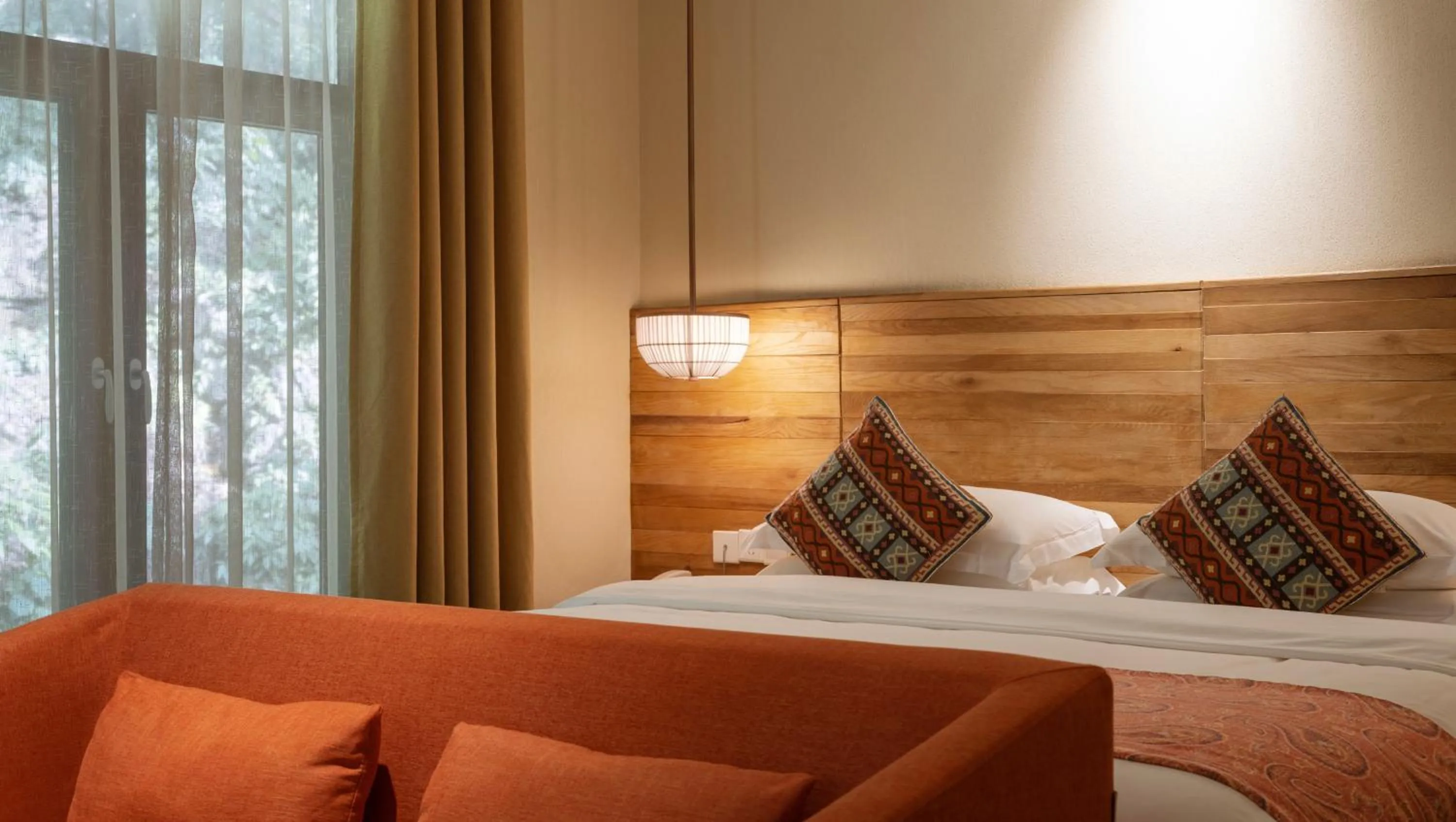 Decorative detail, Bed in Yangshuo The Apsara Lodge