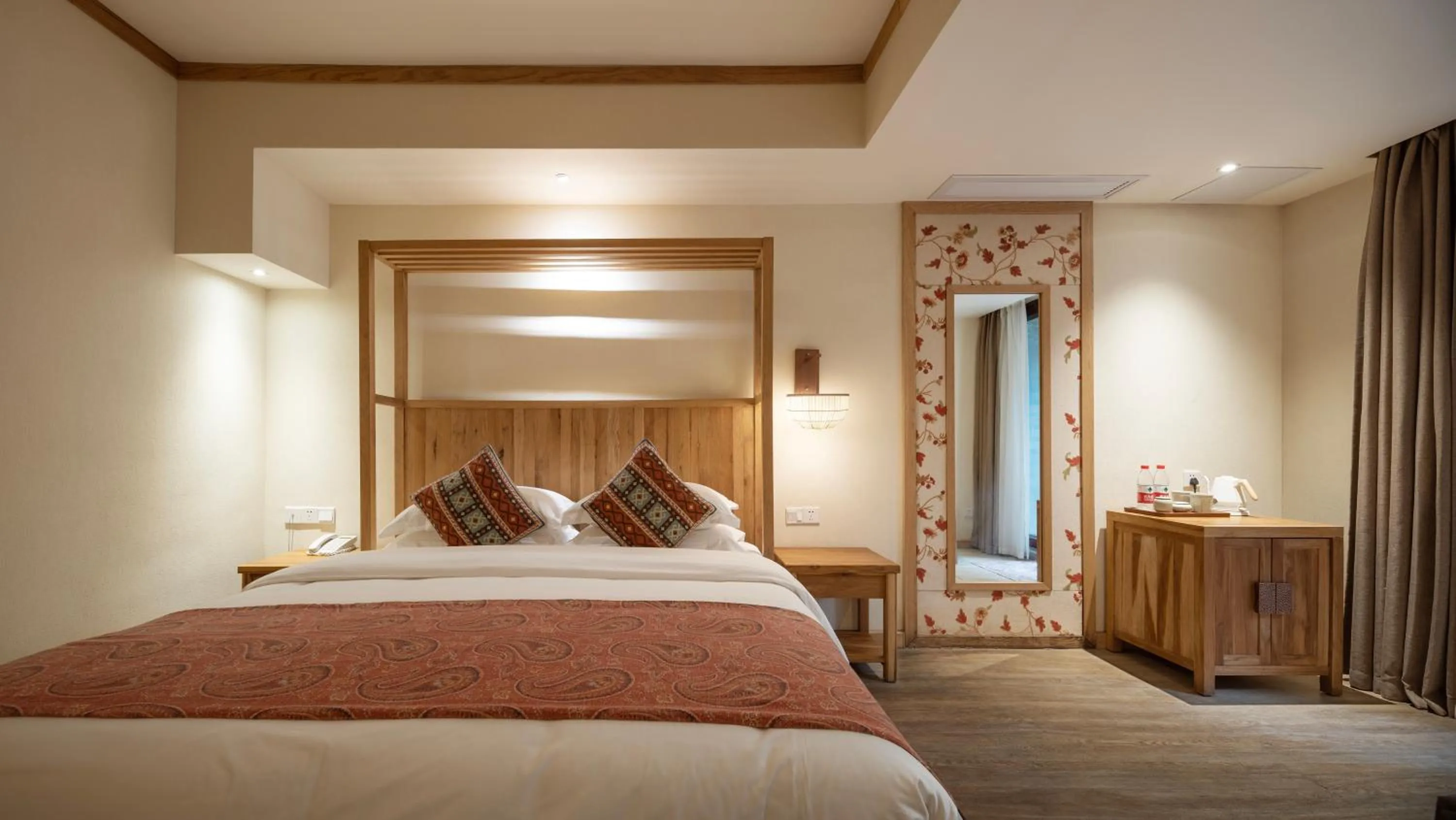 Decorative detail, Bed in Yangshuo The Apsara Lodge