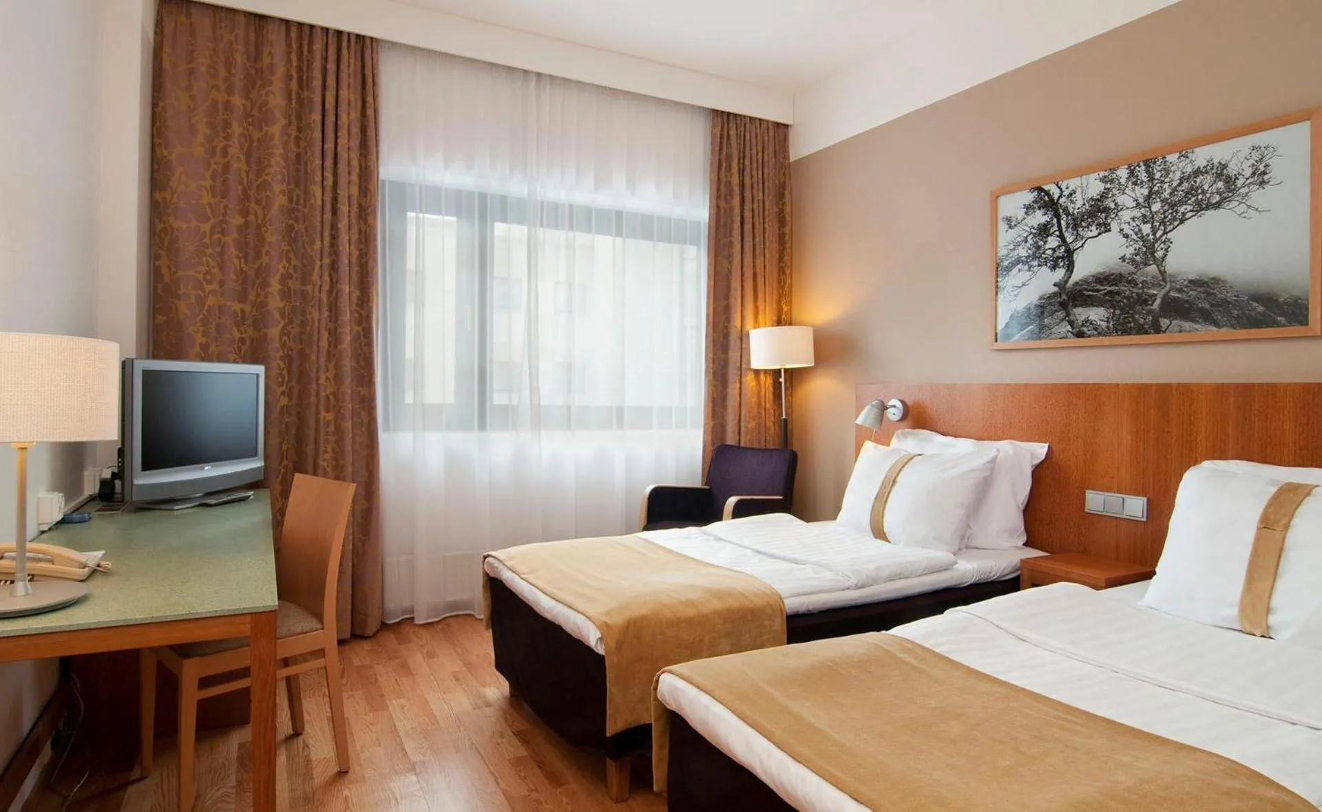 Bedroom, Bed in Scandic Veromies