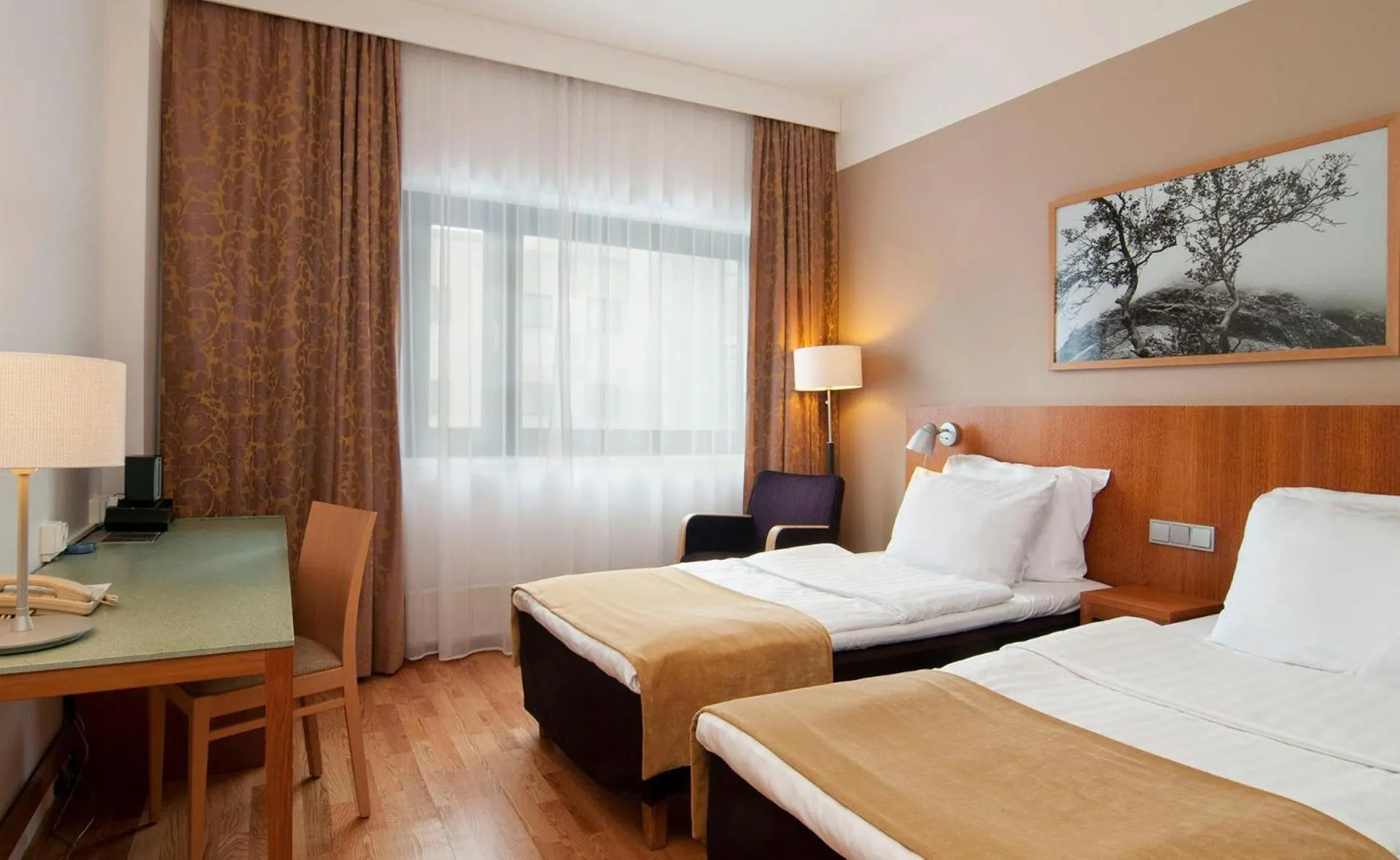 Bedroom, Bed in Scandic Veromies