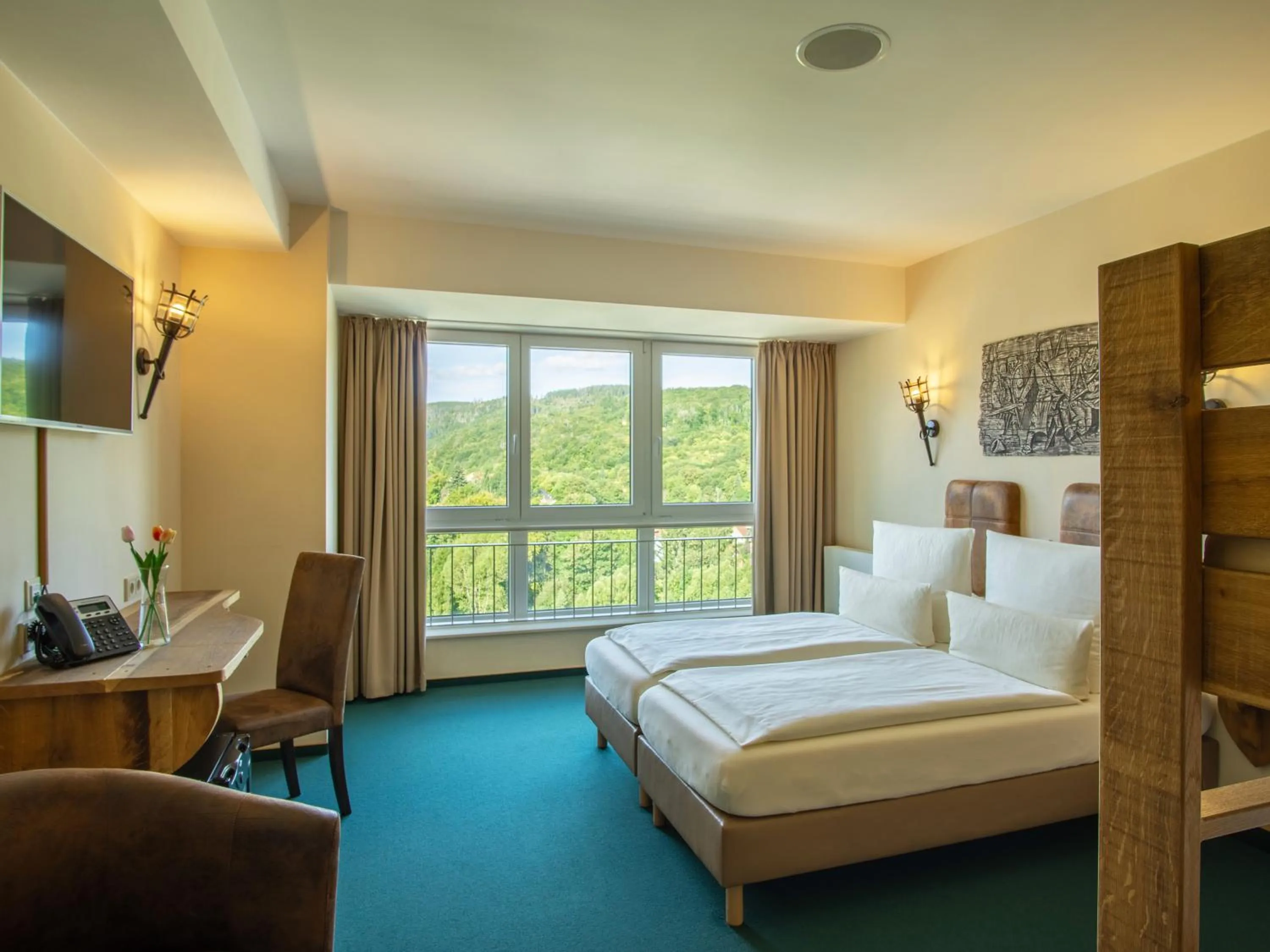 View (from property/room), Bed in Hasseröder Burghotel