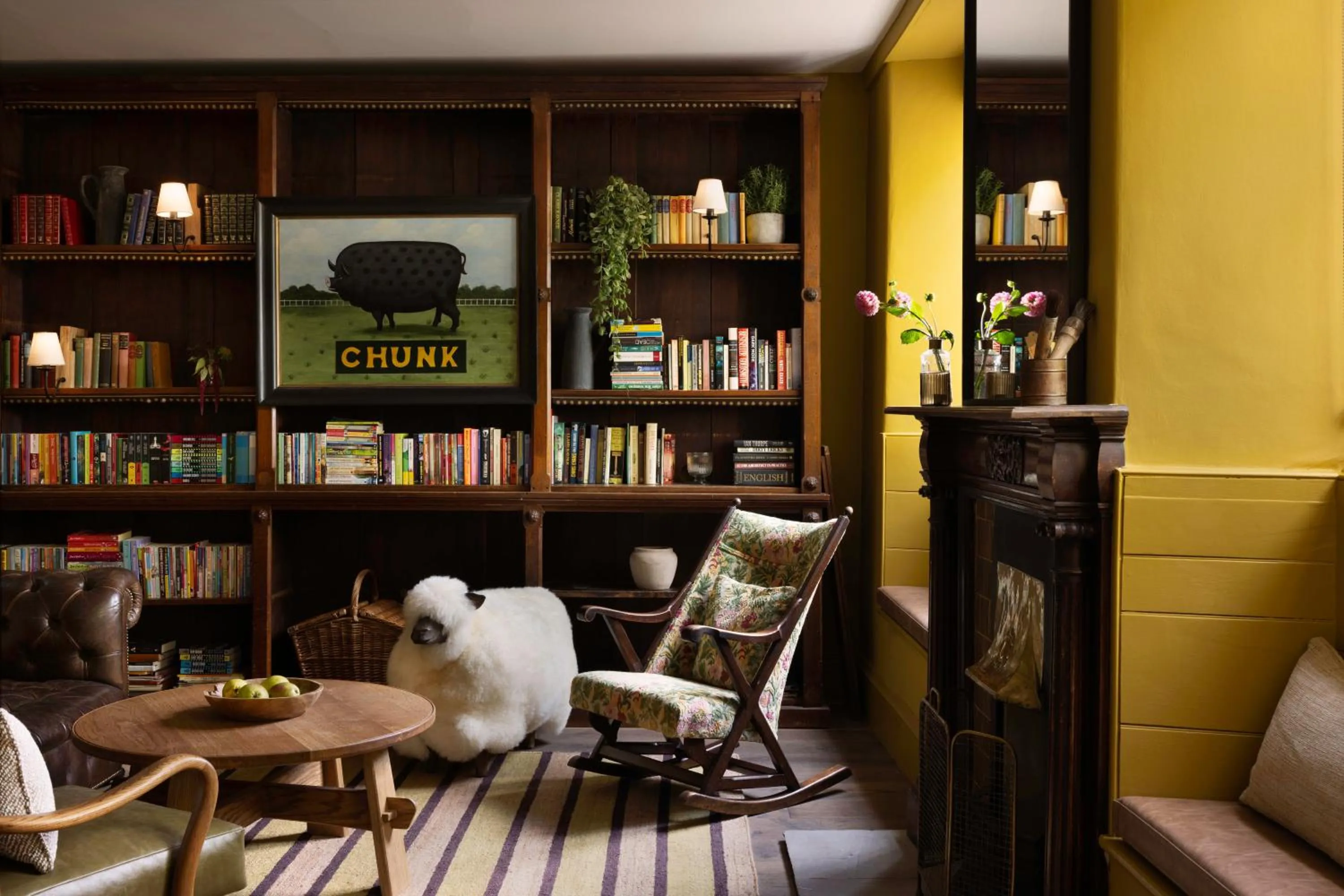 Library in Woolley Grange Hotel