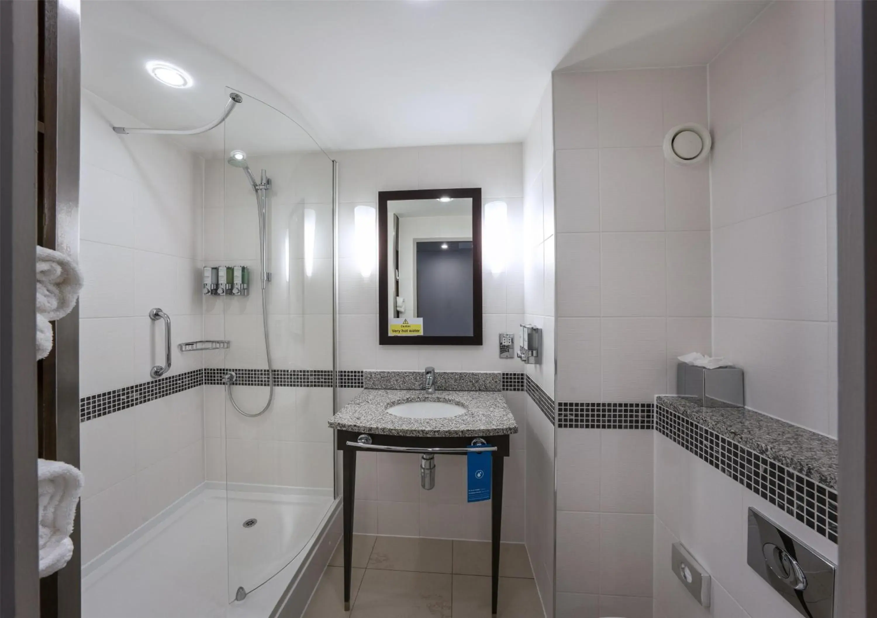 Bathroom in Hampton by Hilton Liverpool John Lennon Airport Bathroom in Hampton by Hilton Liverpool John Lennon Airport