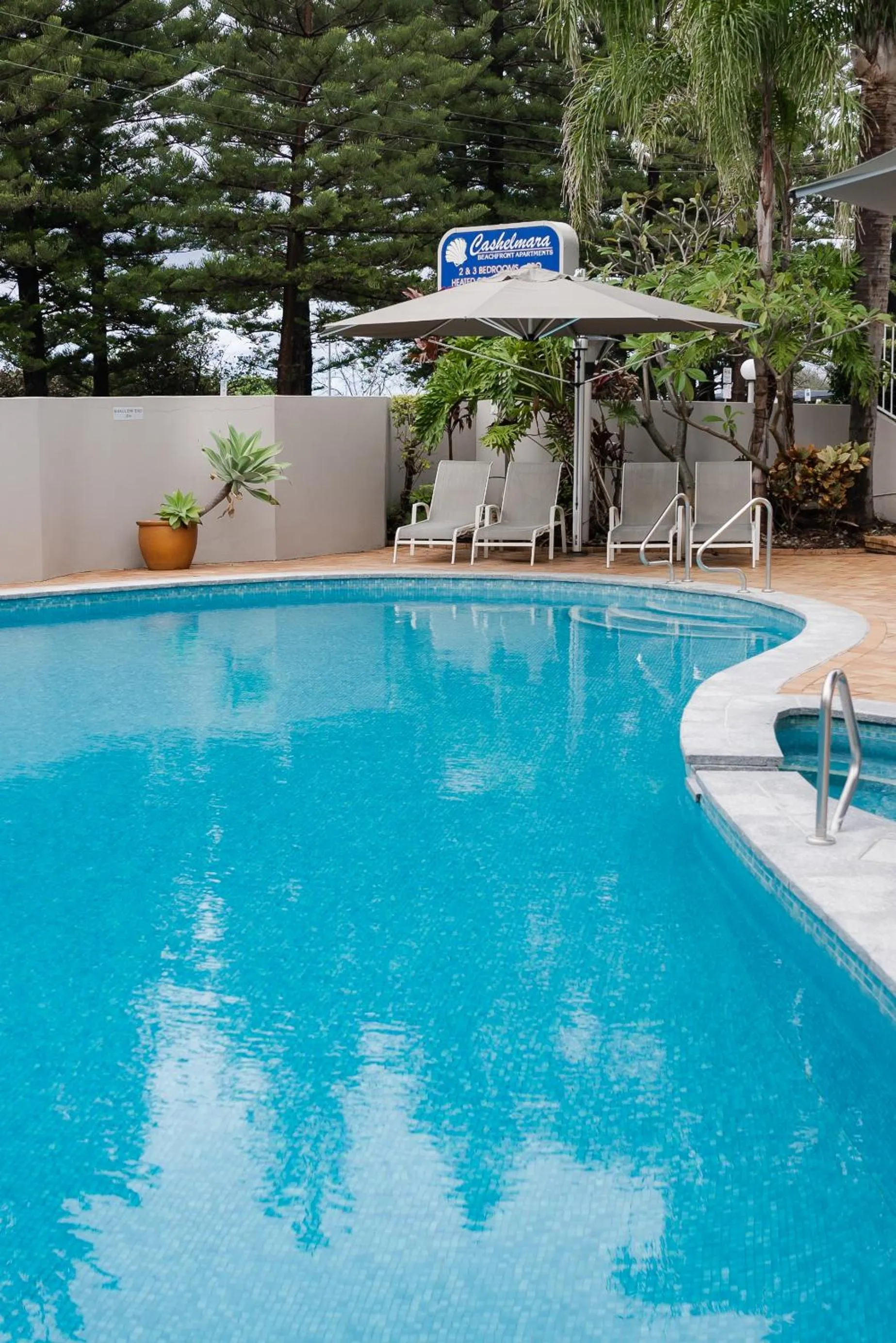 Garden view in Cashelmara Beachfront Apartments