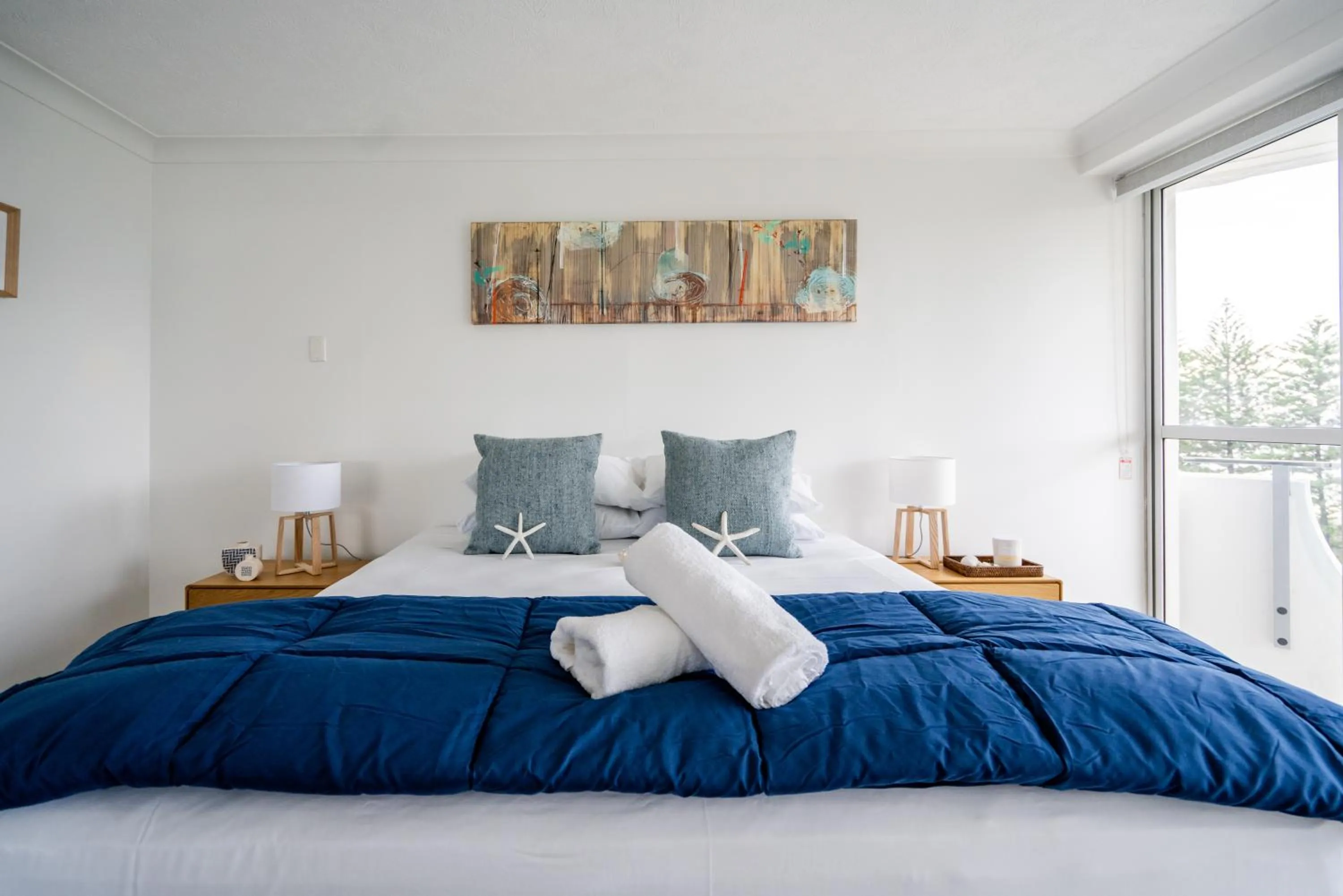 Bed in Cashelmara Beachfront Apartments