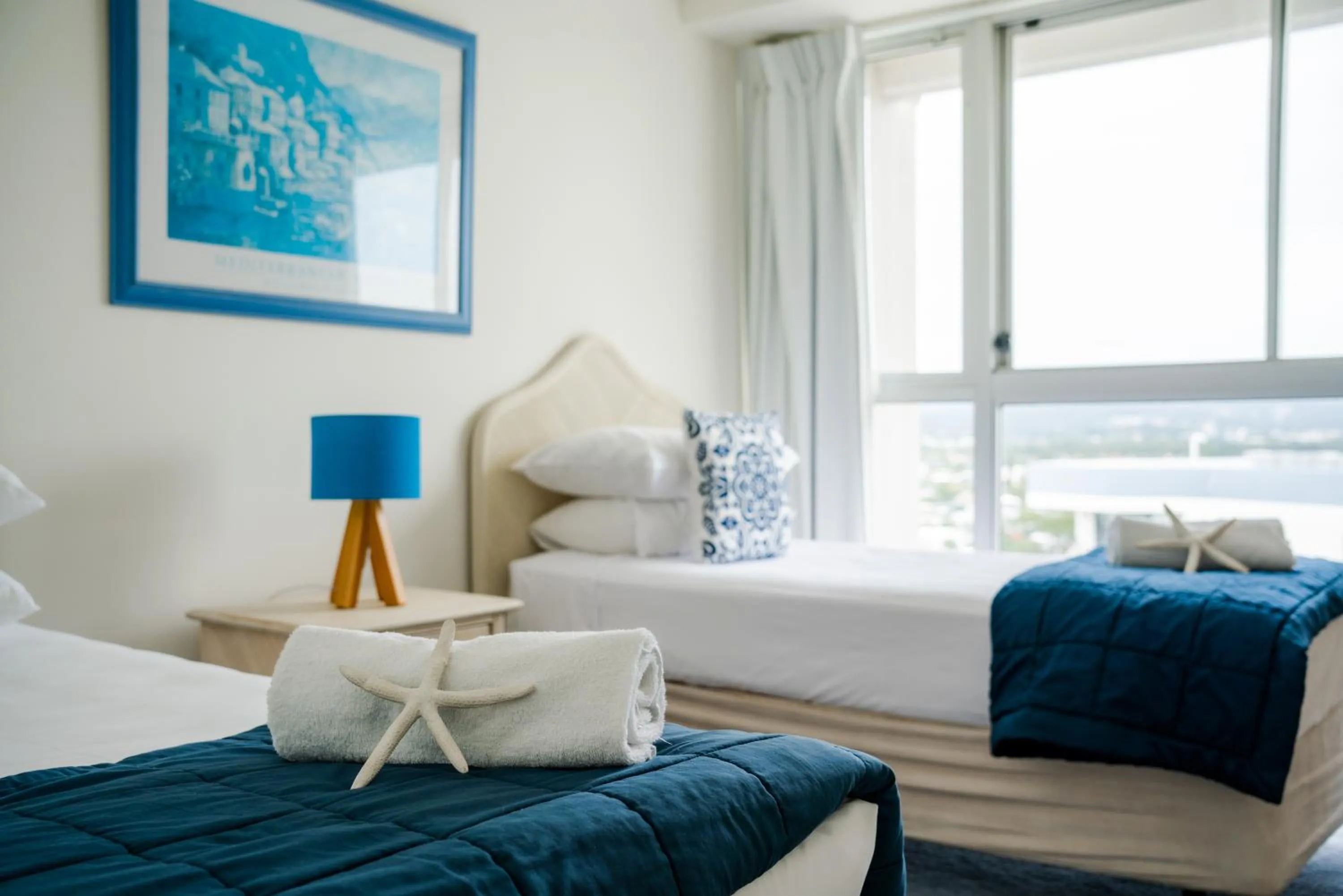 Bed in Cashelmara Beachfront Apartments