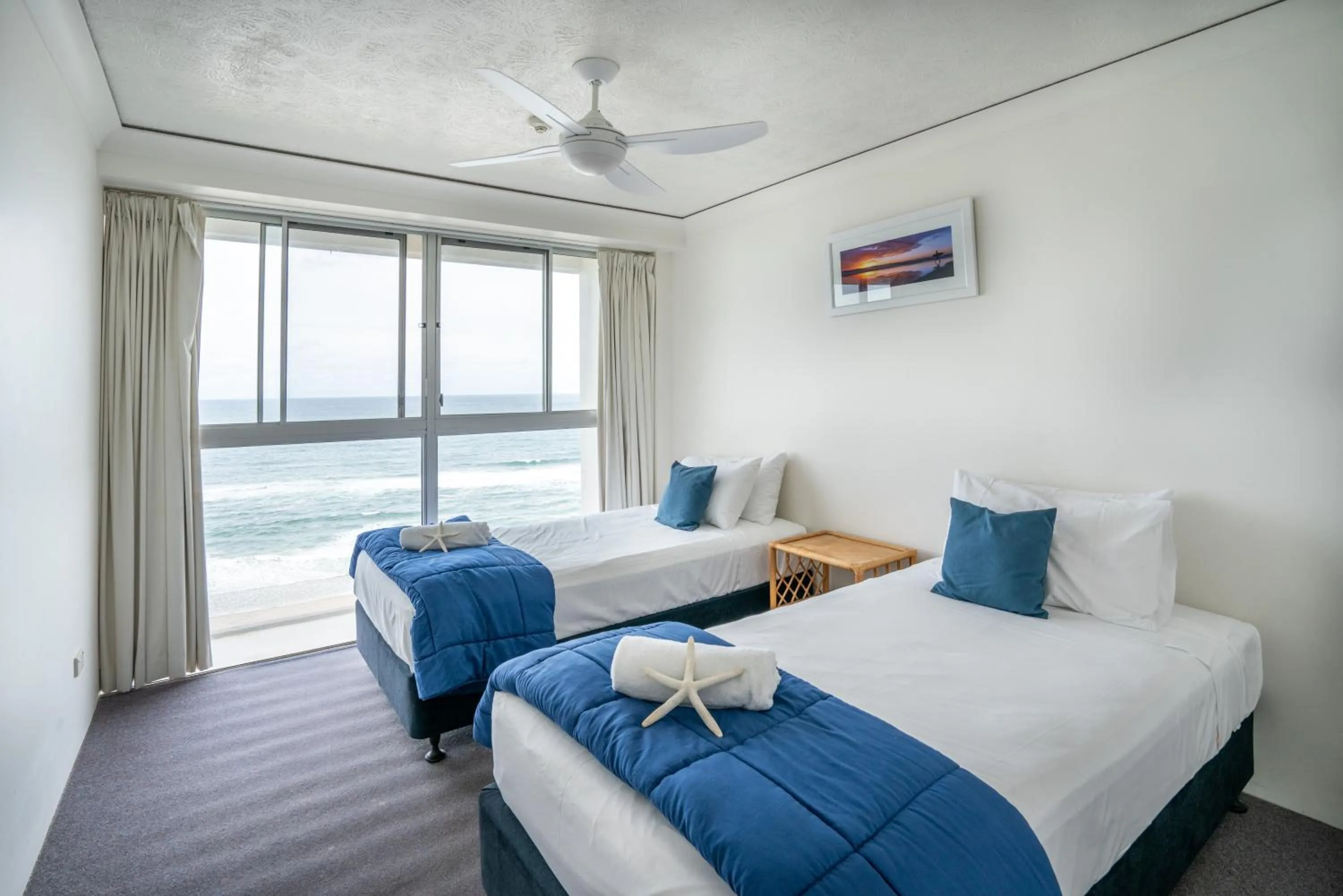 Bed in Cashelmara Beachfront Apartments
