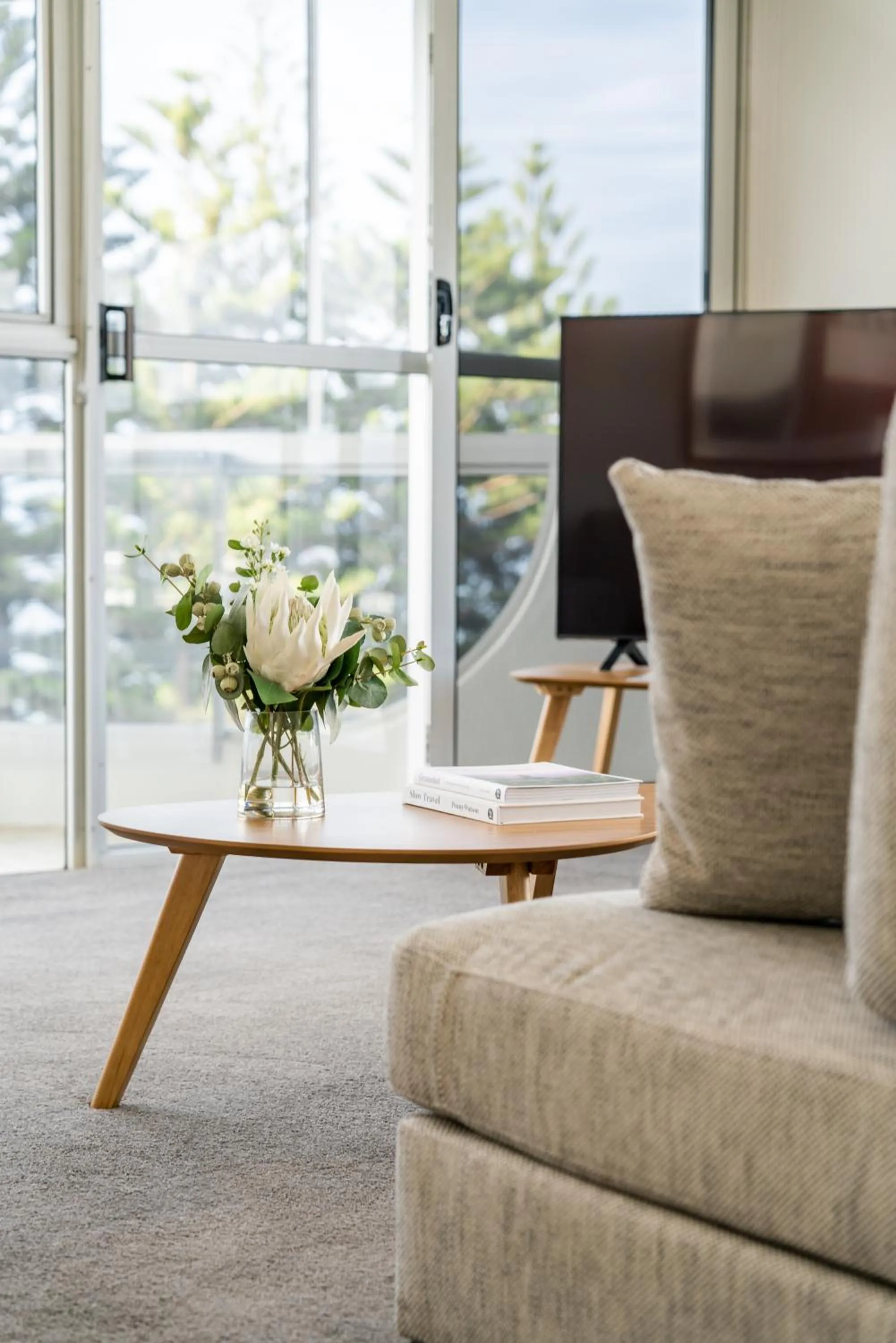 Living room in Cashelmara Beachfront Apartments