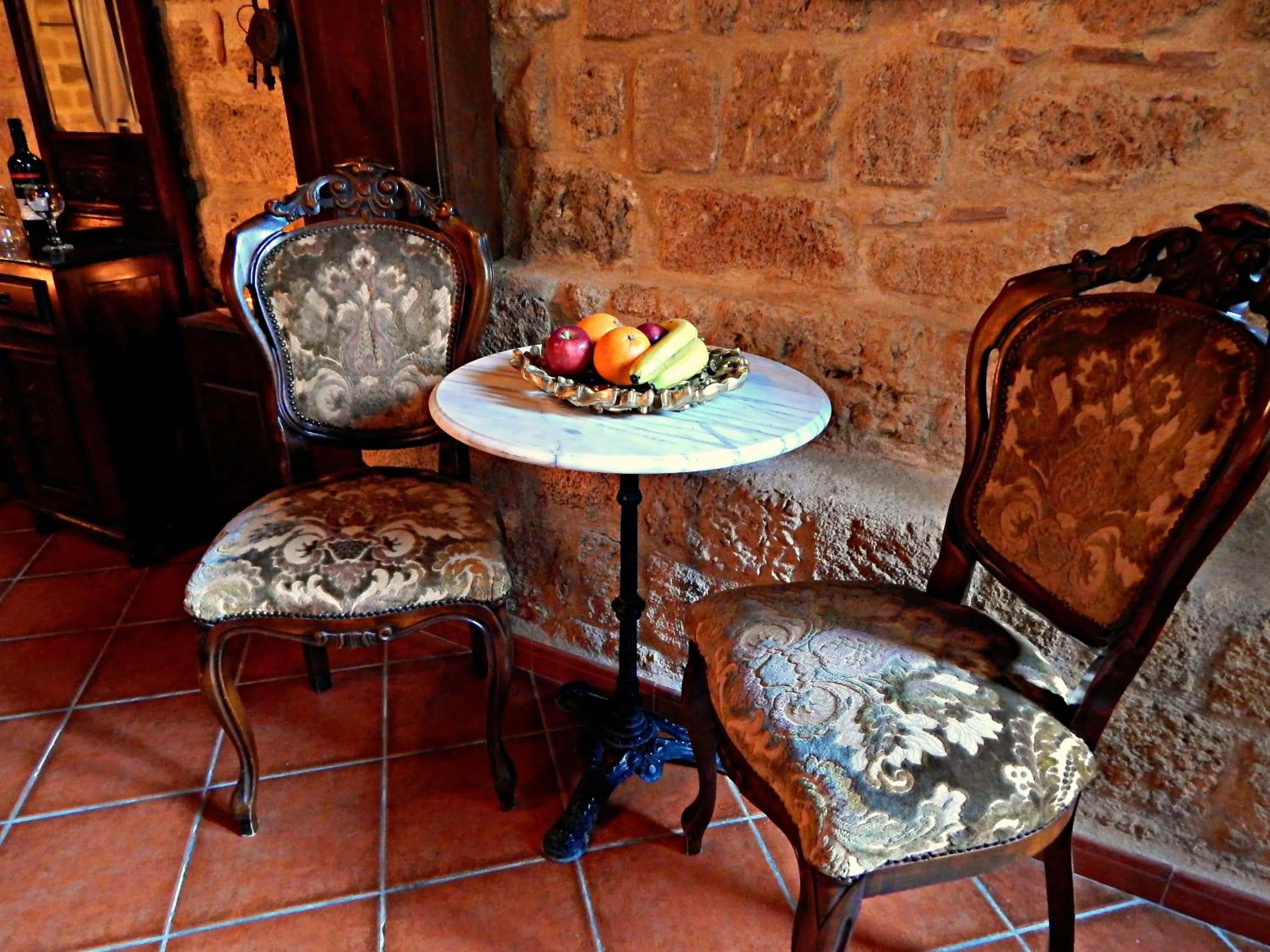 Seating area in S.Nikolis' Historic Boutique Hotel