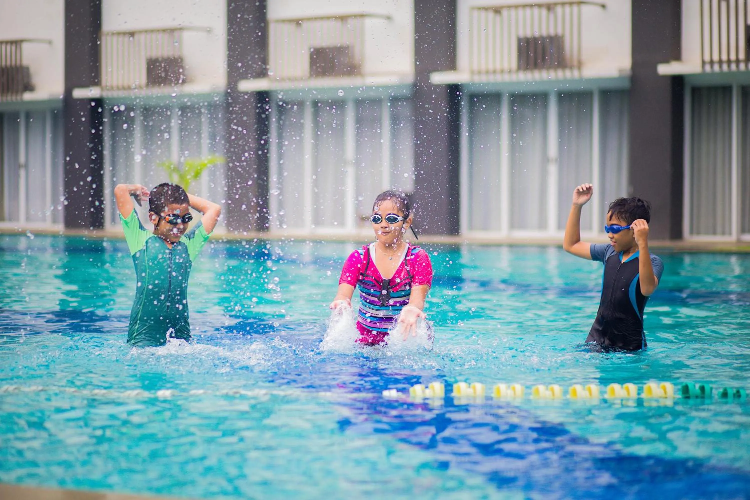 Swimming pool in Front One Akshaya Hotel Karawang