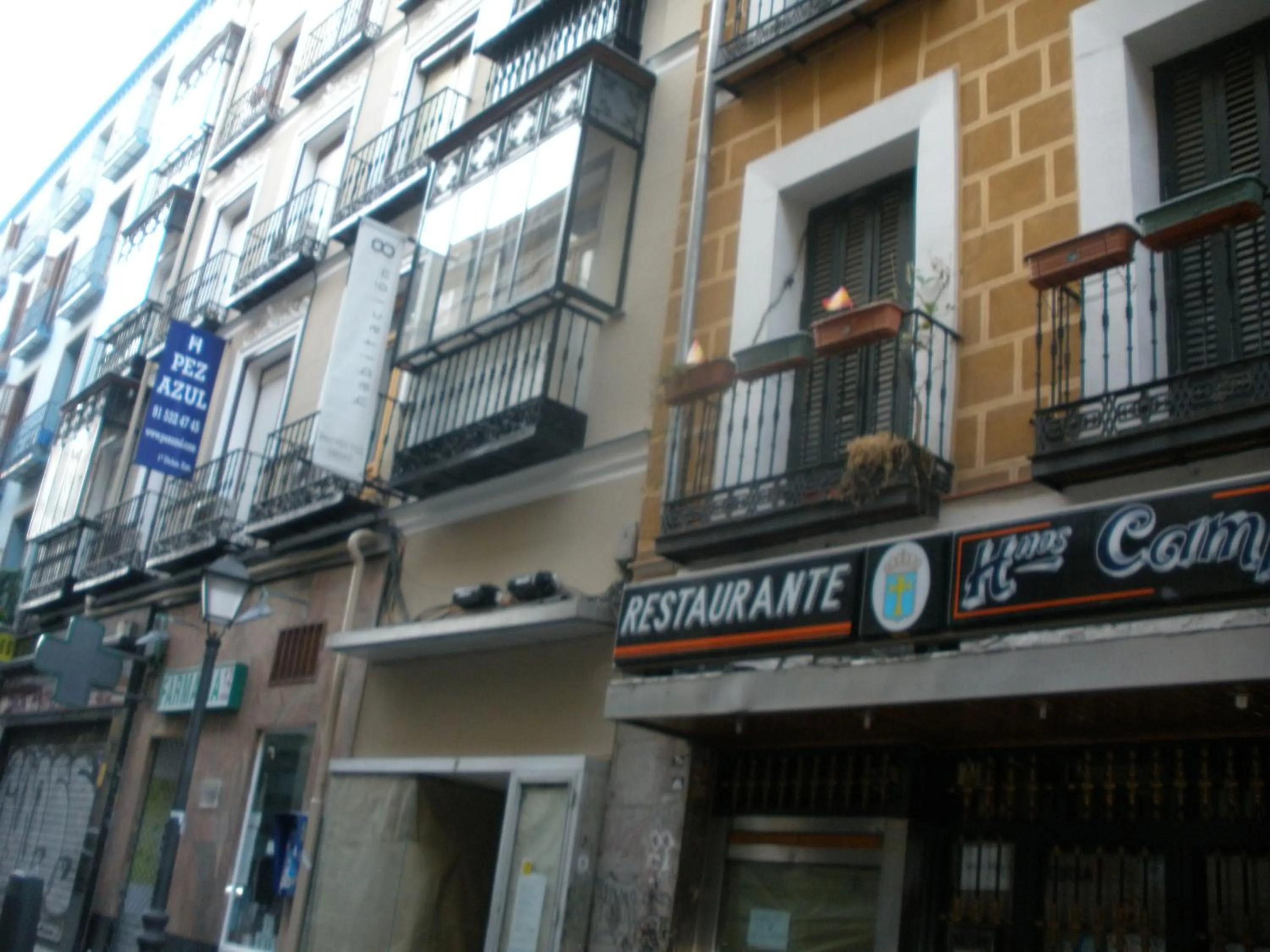 Facade/entrance in Hostal del Pez Azul