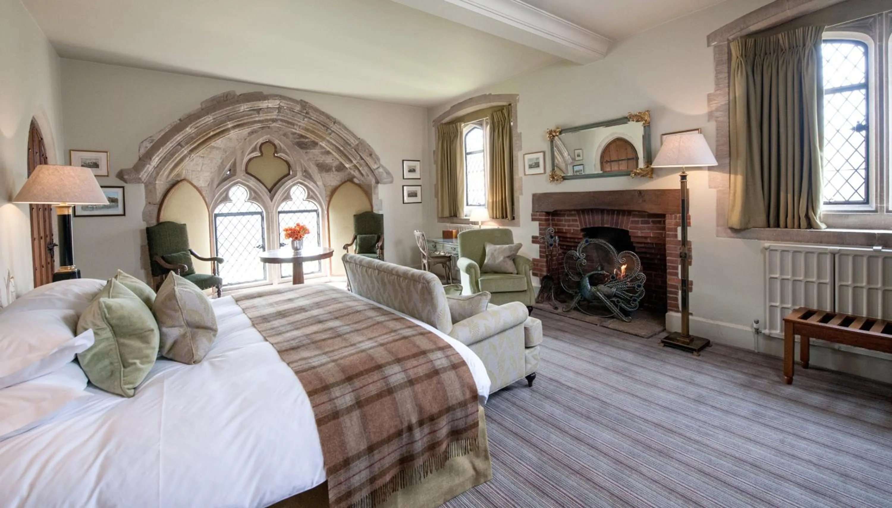 Seating area, Bed in Amberley Castle- A Relais & Chateaux Hotel