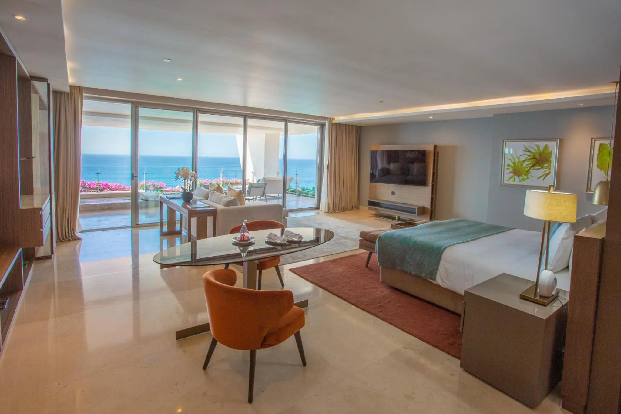 Living room, Bed in Grand Velas Los Cabos Luxury All Inclusive