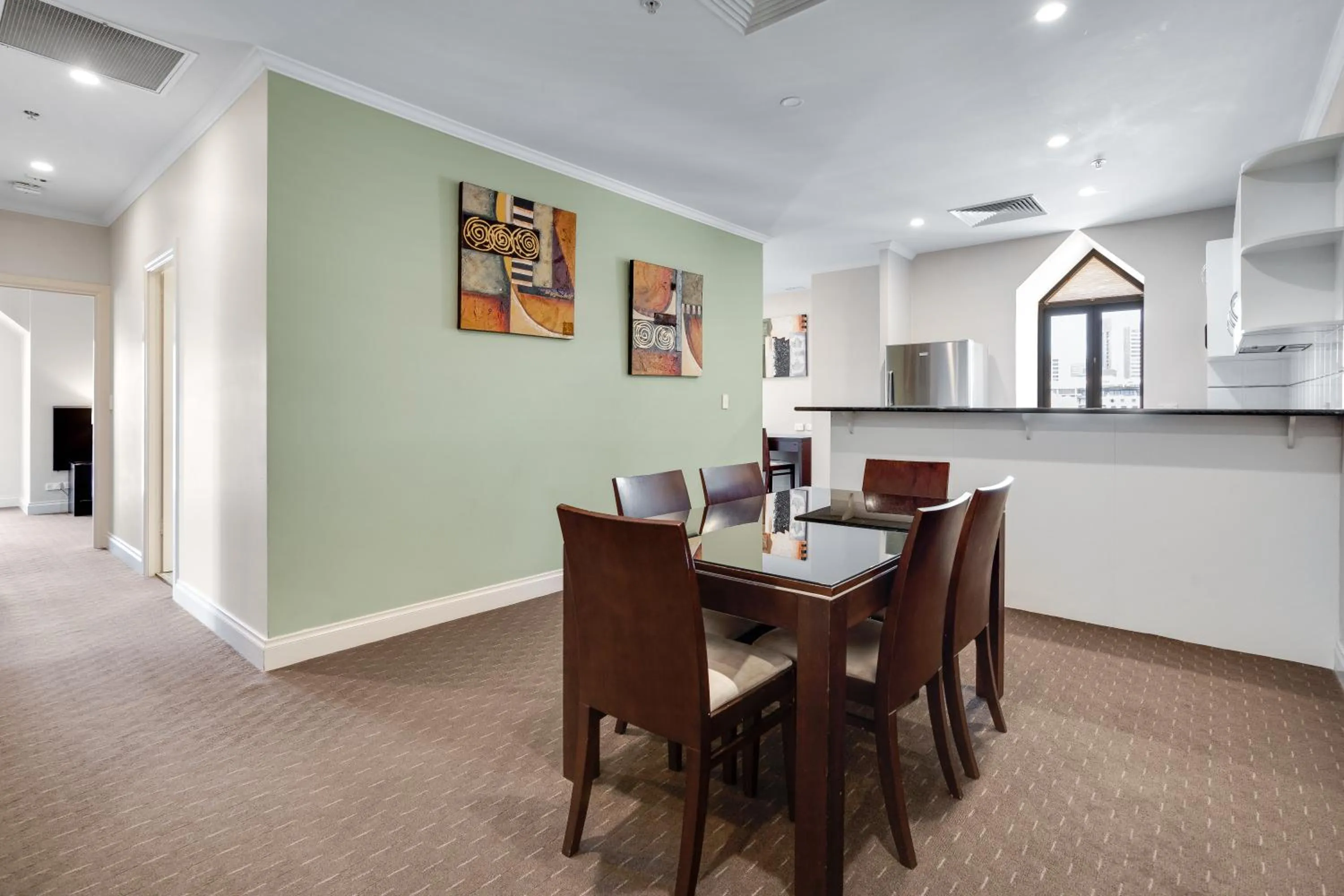 Dining area in Frome Apartments