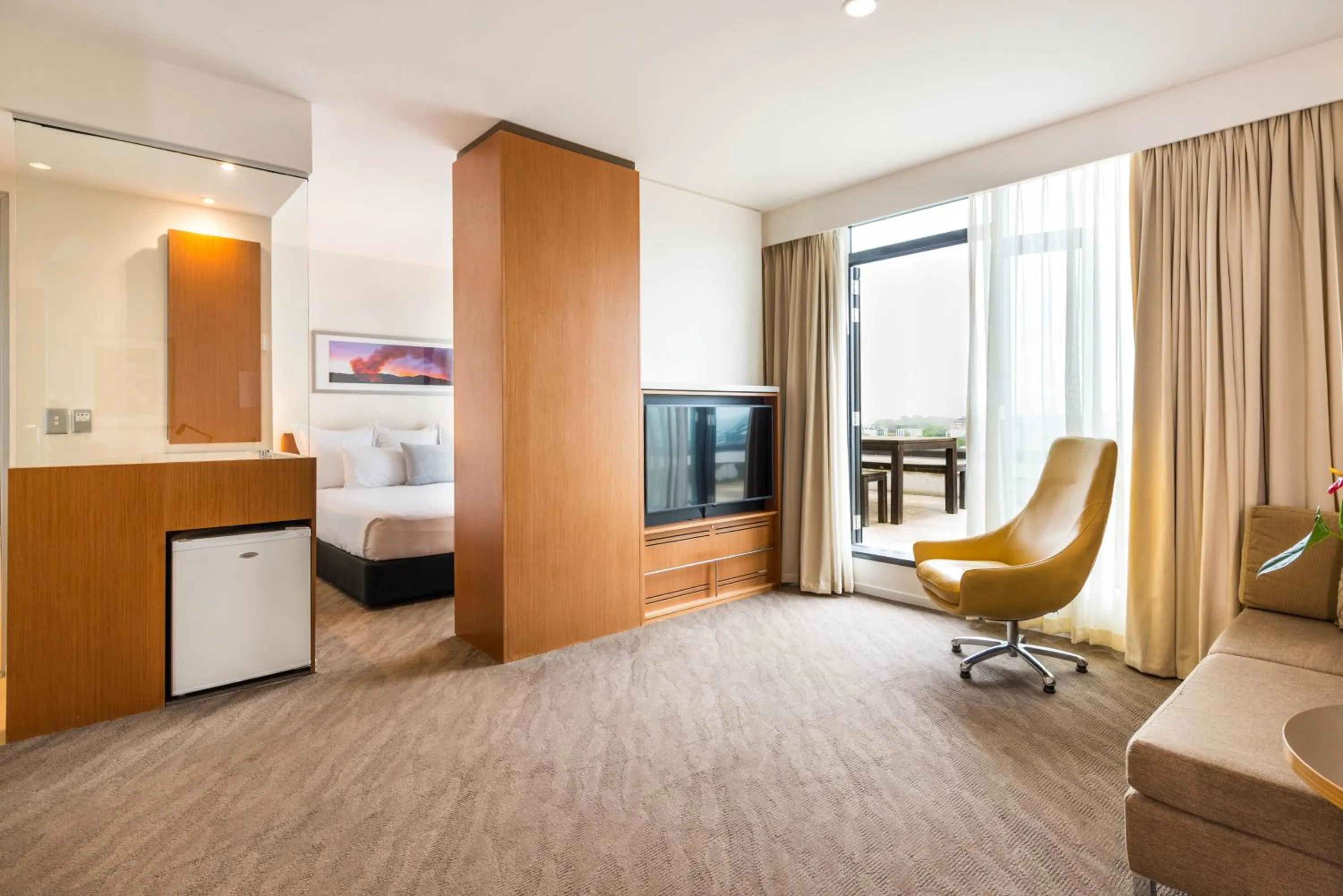 View (from property/room), Bed in Novotel Christchurch Cathedral Square