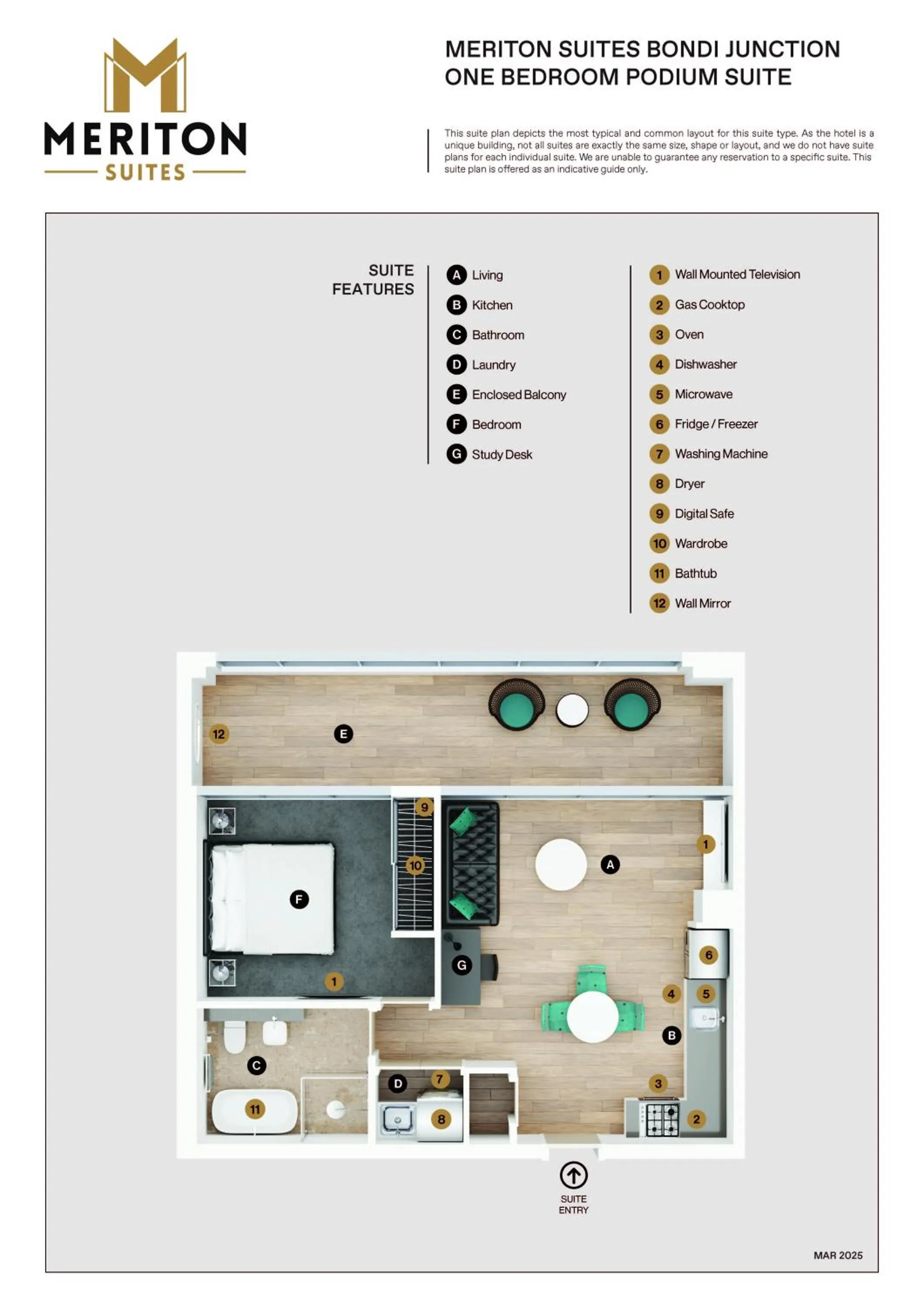 Floor plan in Meriton Suites Bondi Junction