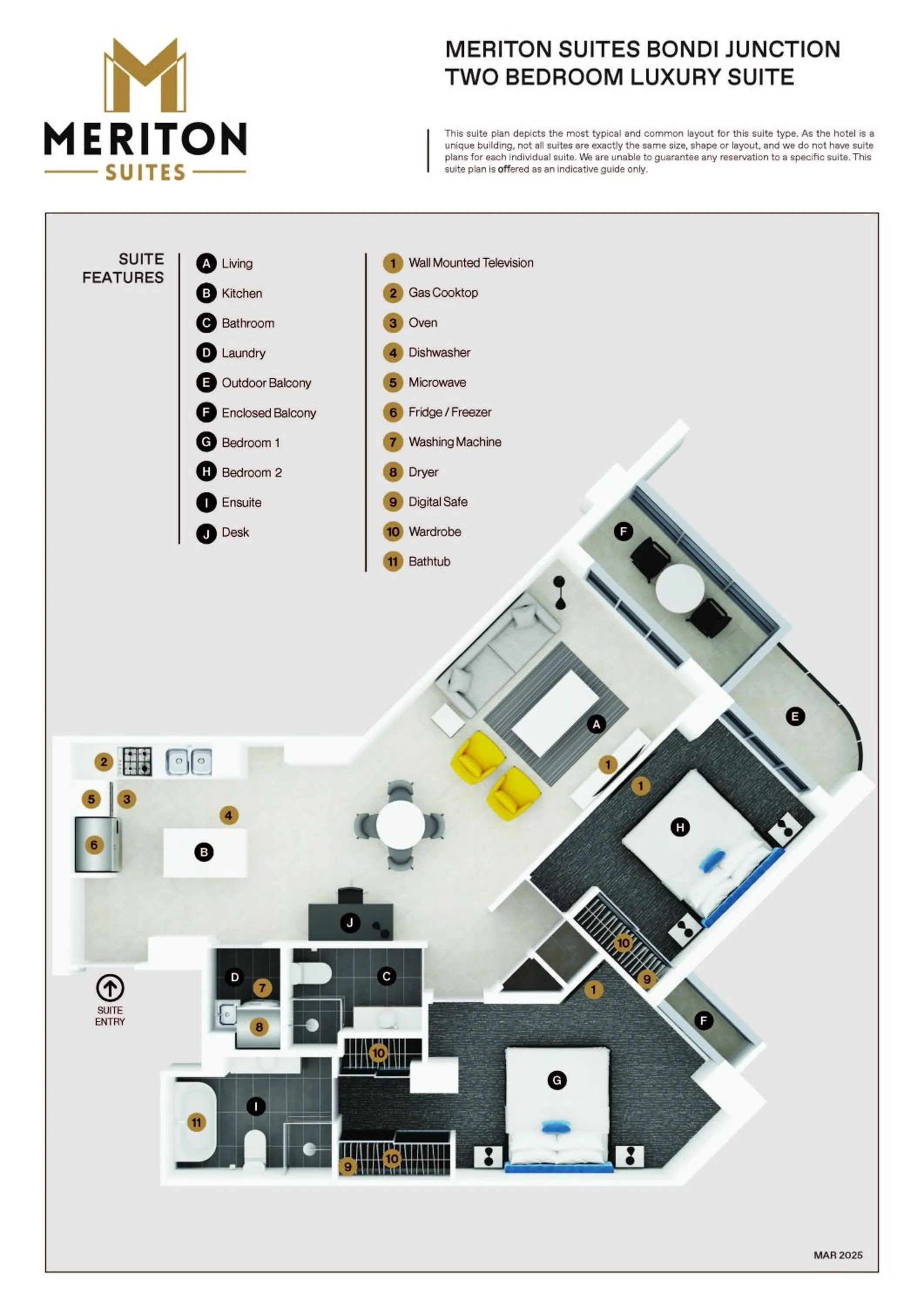 Floor plan in Meriton Suites Bondi Junction