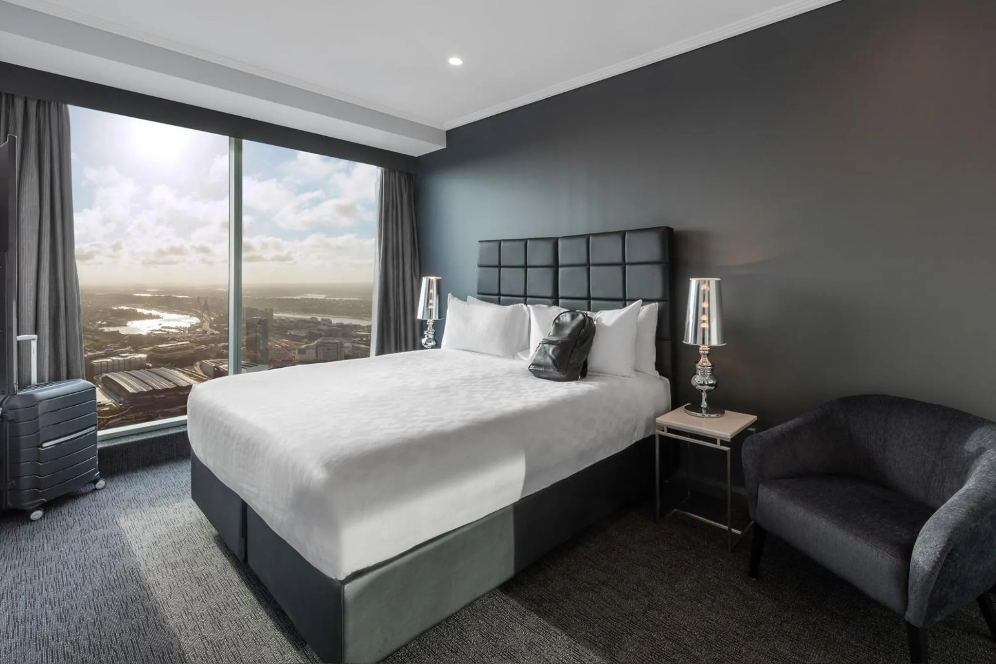 Bed in Meriton Suites World Tower, Sydney