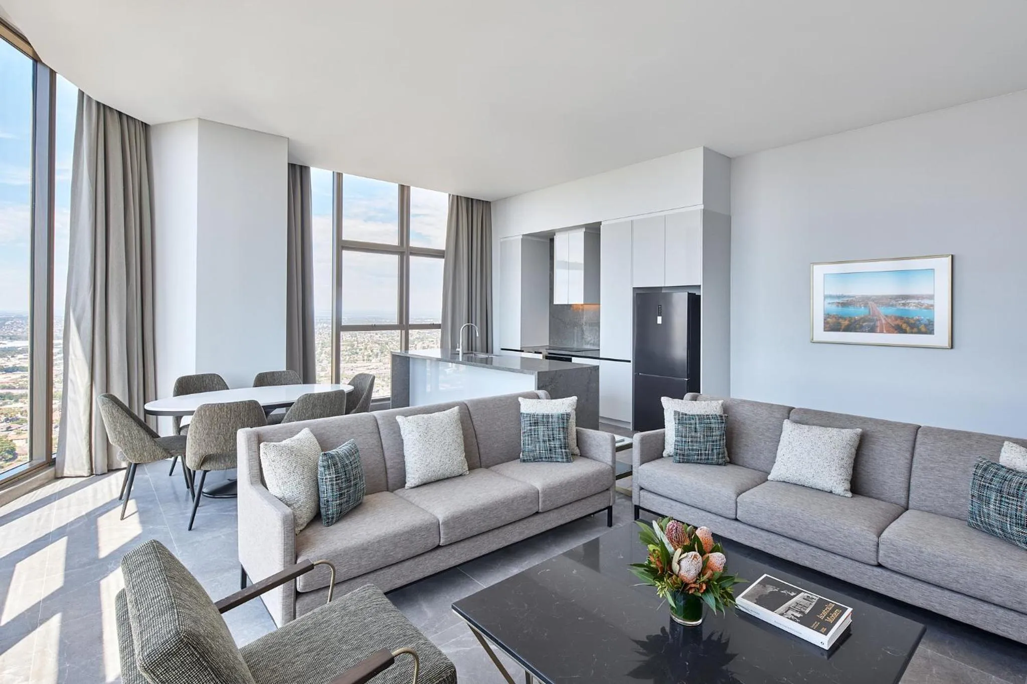 Living room in Meriton Suites George Street, Parramatta