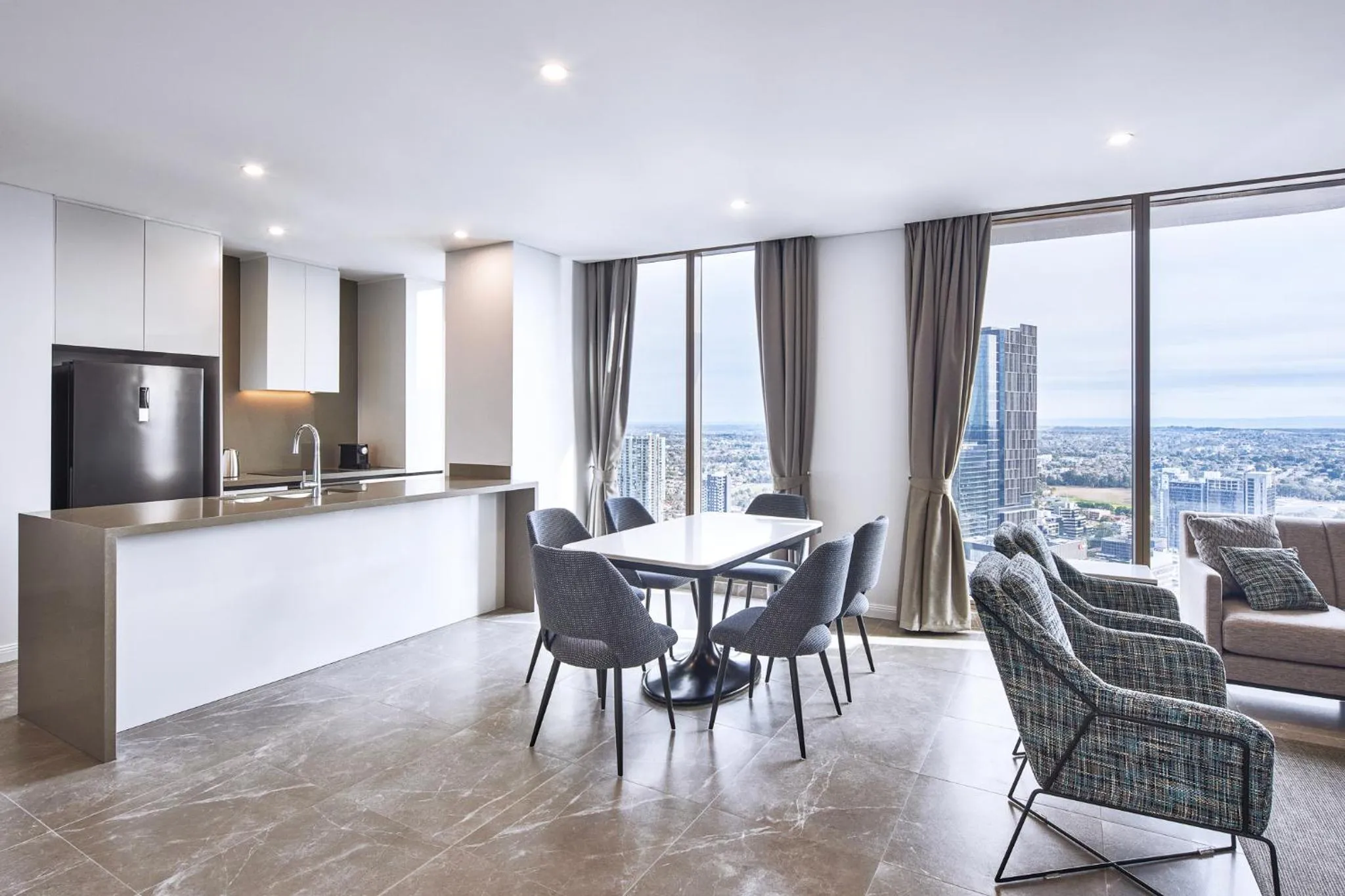 Living room in Meriton Suites George Street, Parramatta