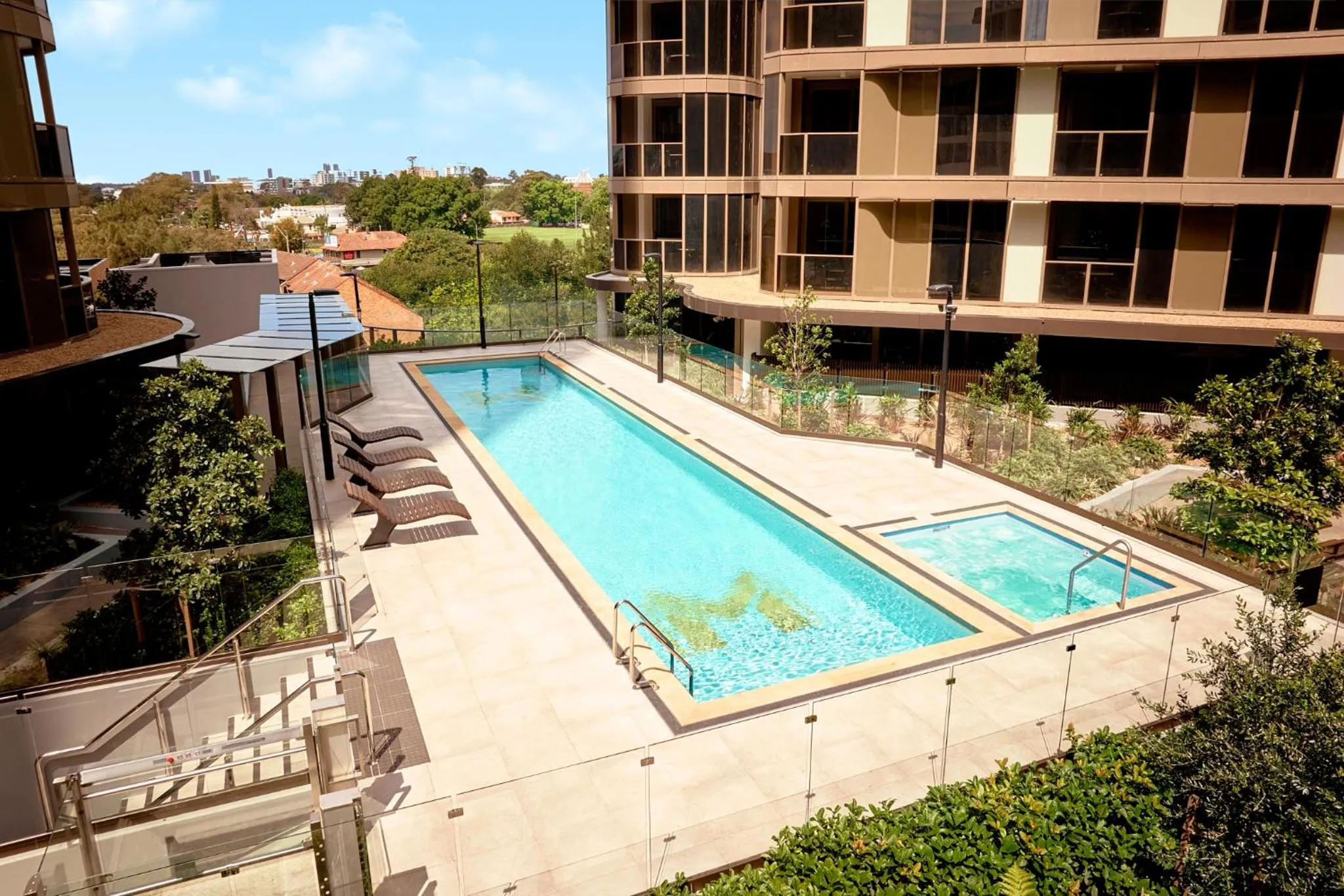 Swimming pool in Meriton Suites George Street, Parramatta