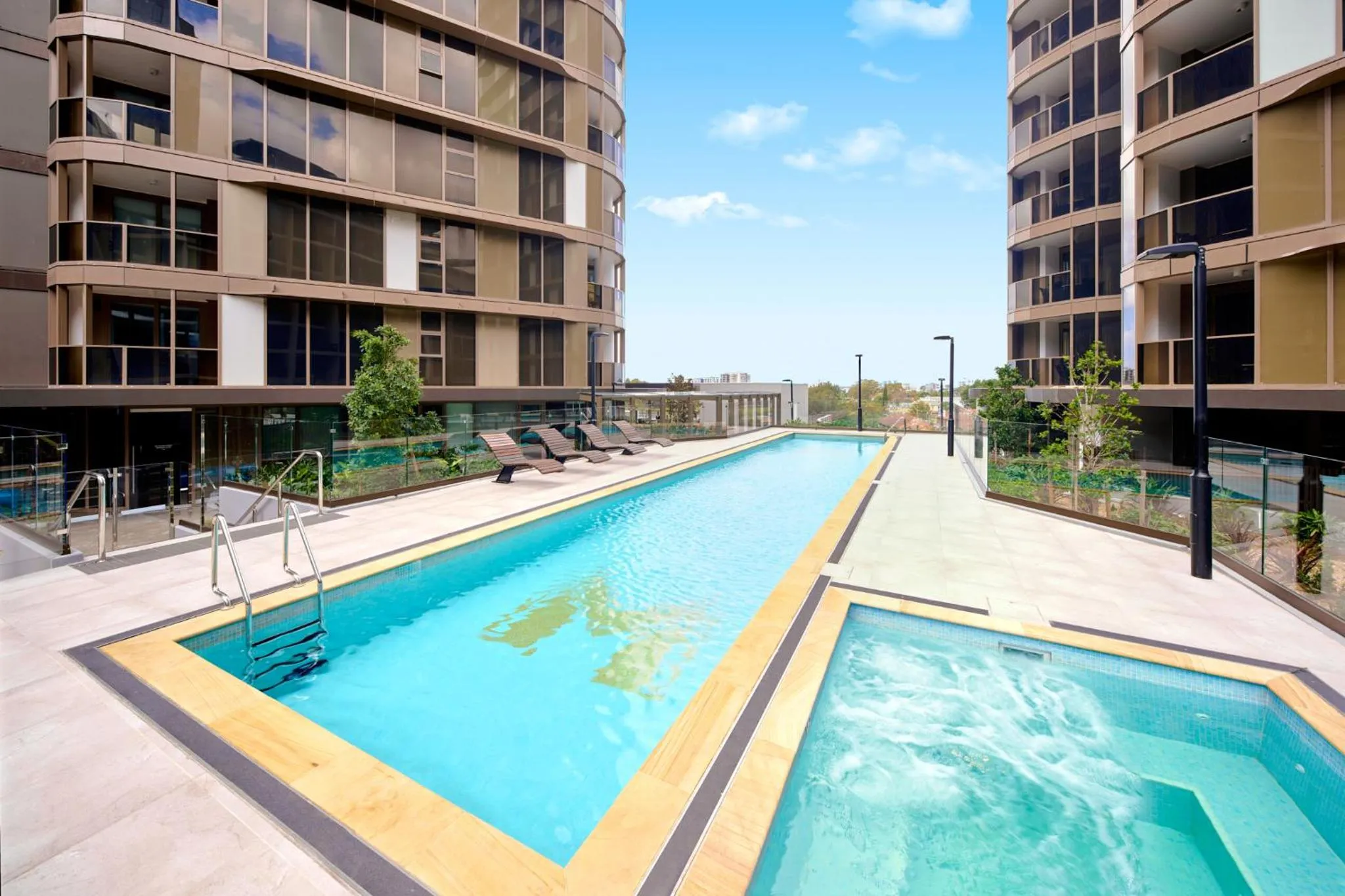 Swimming pool in Meriton Suites George Street, Parramatta