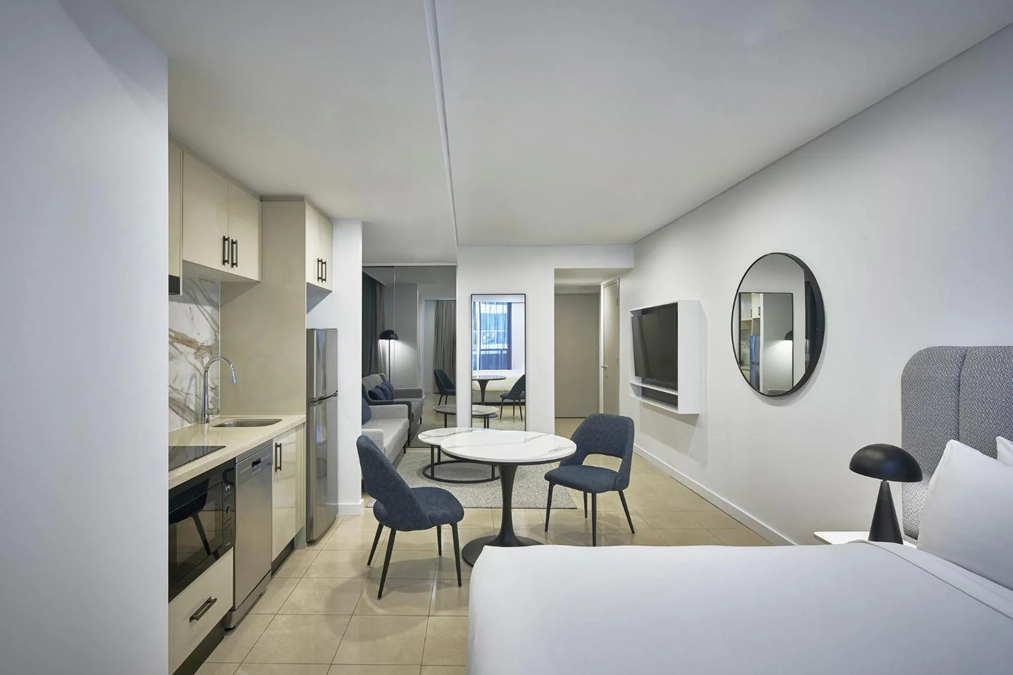 Bed in Meriton Suites Pitt Street, Sydney