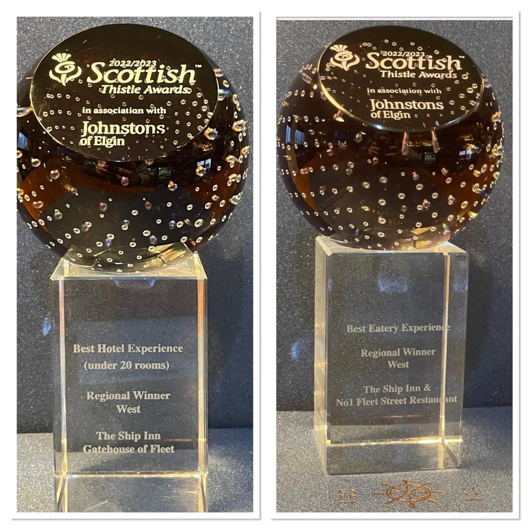 Certificate/Award in The Ship Inn - Winner Best Hotel Experience 2024 Visit Scotland