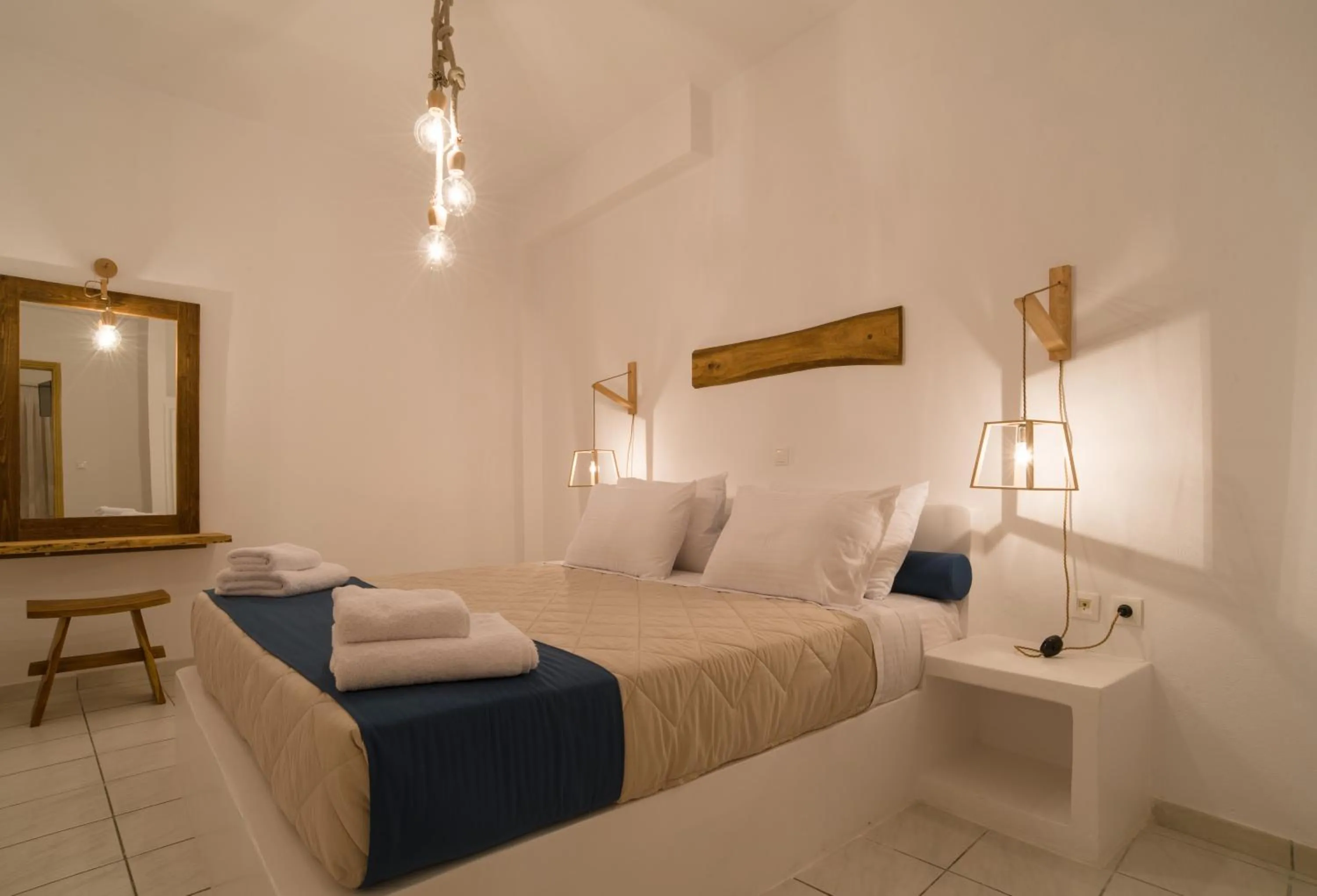 Night, Bed in Santorini Crystal Blue Boutique Hotel