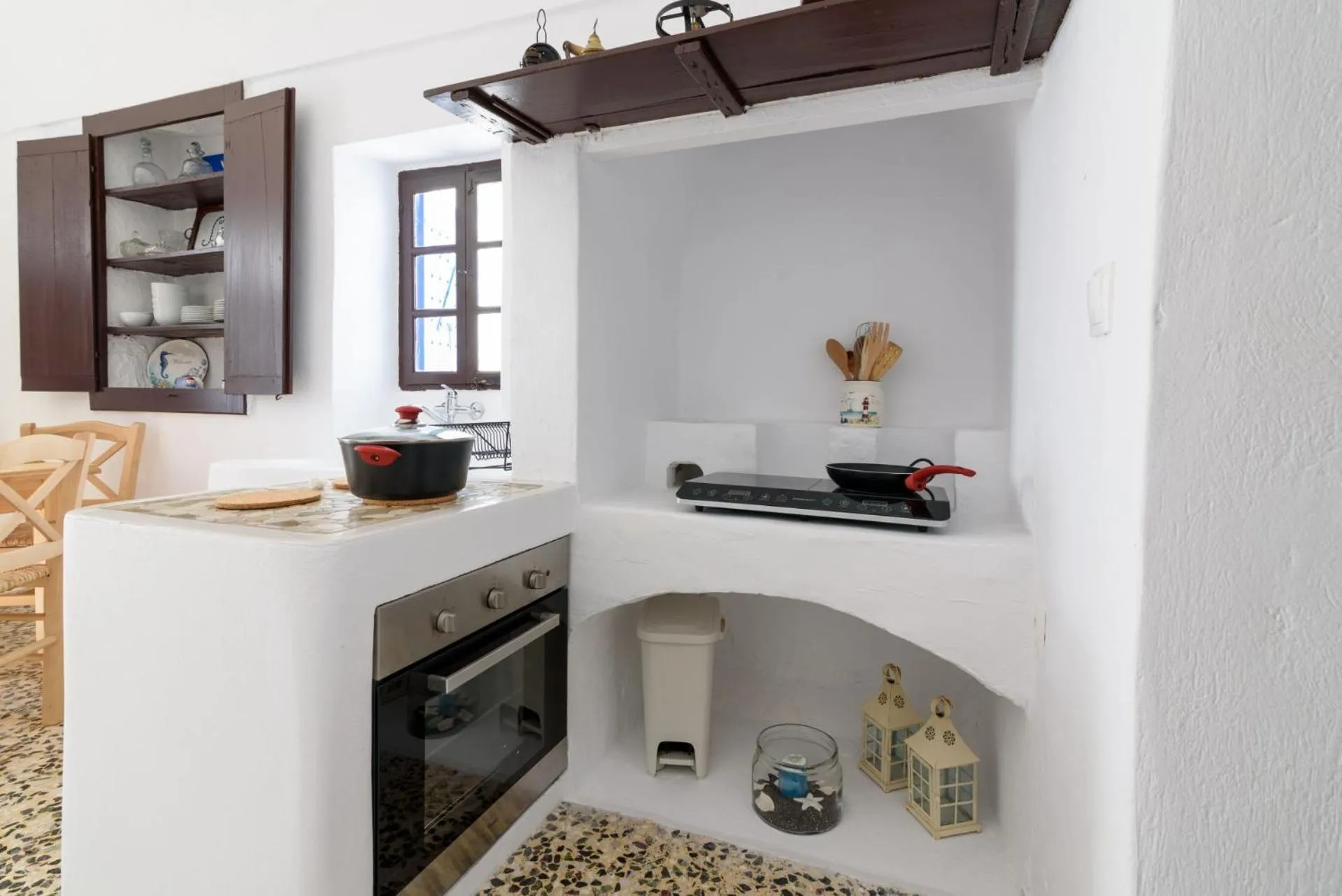 Kitchen or kitchenette in Santorini Crystal Blue Boutique Hotel
