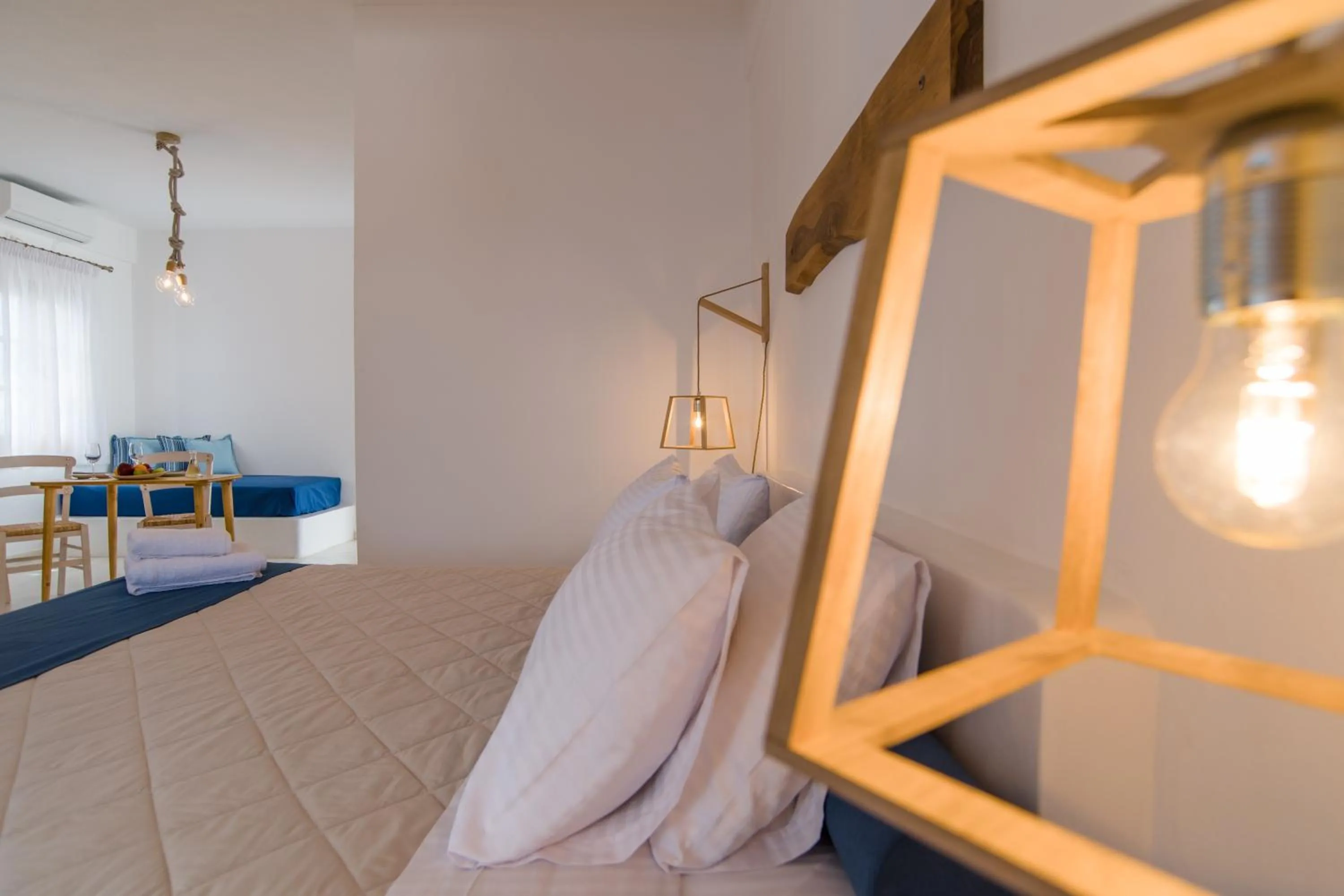 Decorative detail, Bed in Santorini Crystal Blue Boutique Hotel