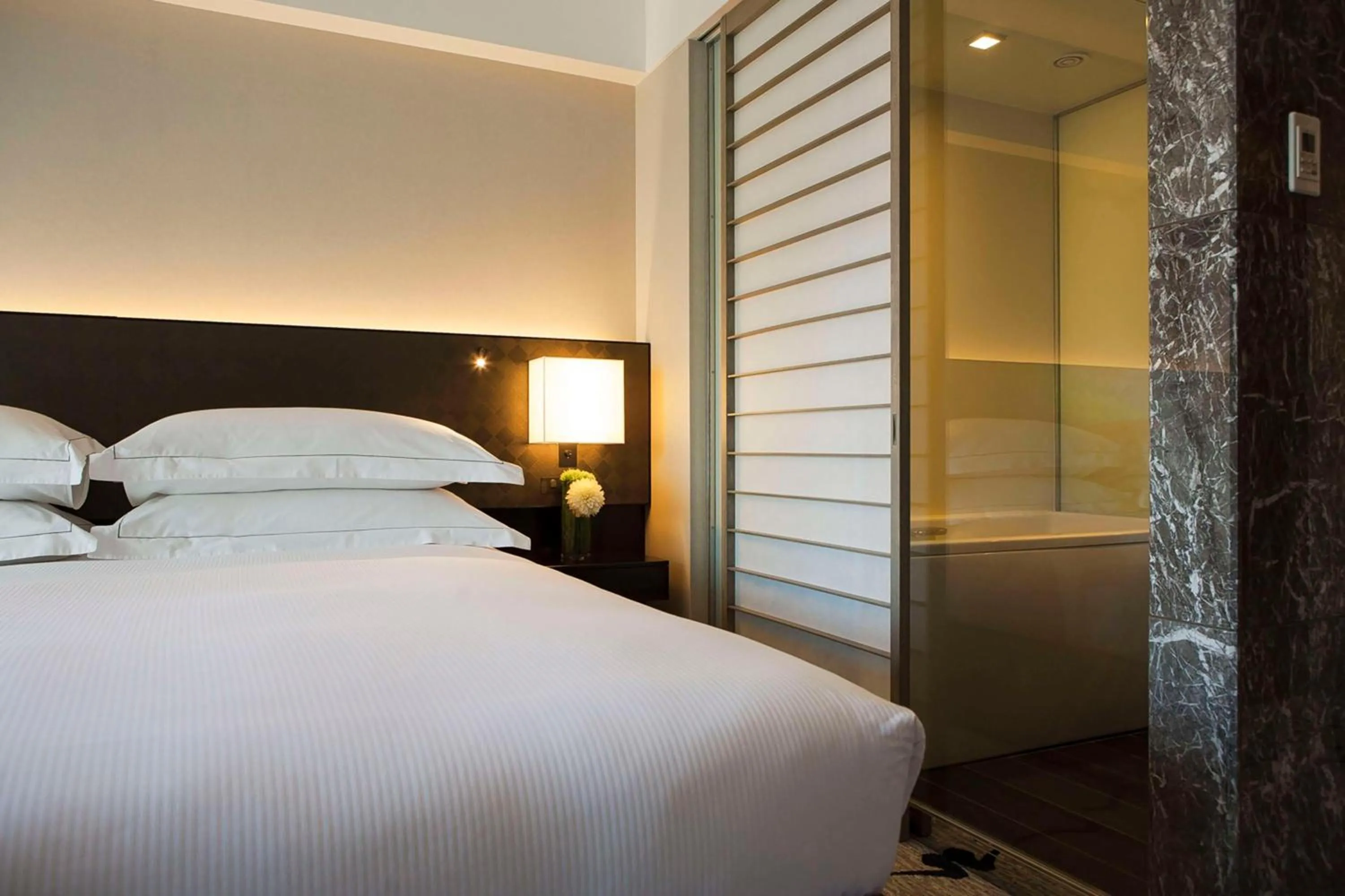 Bed in Hilton Tokyo Hotel