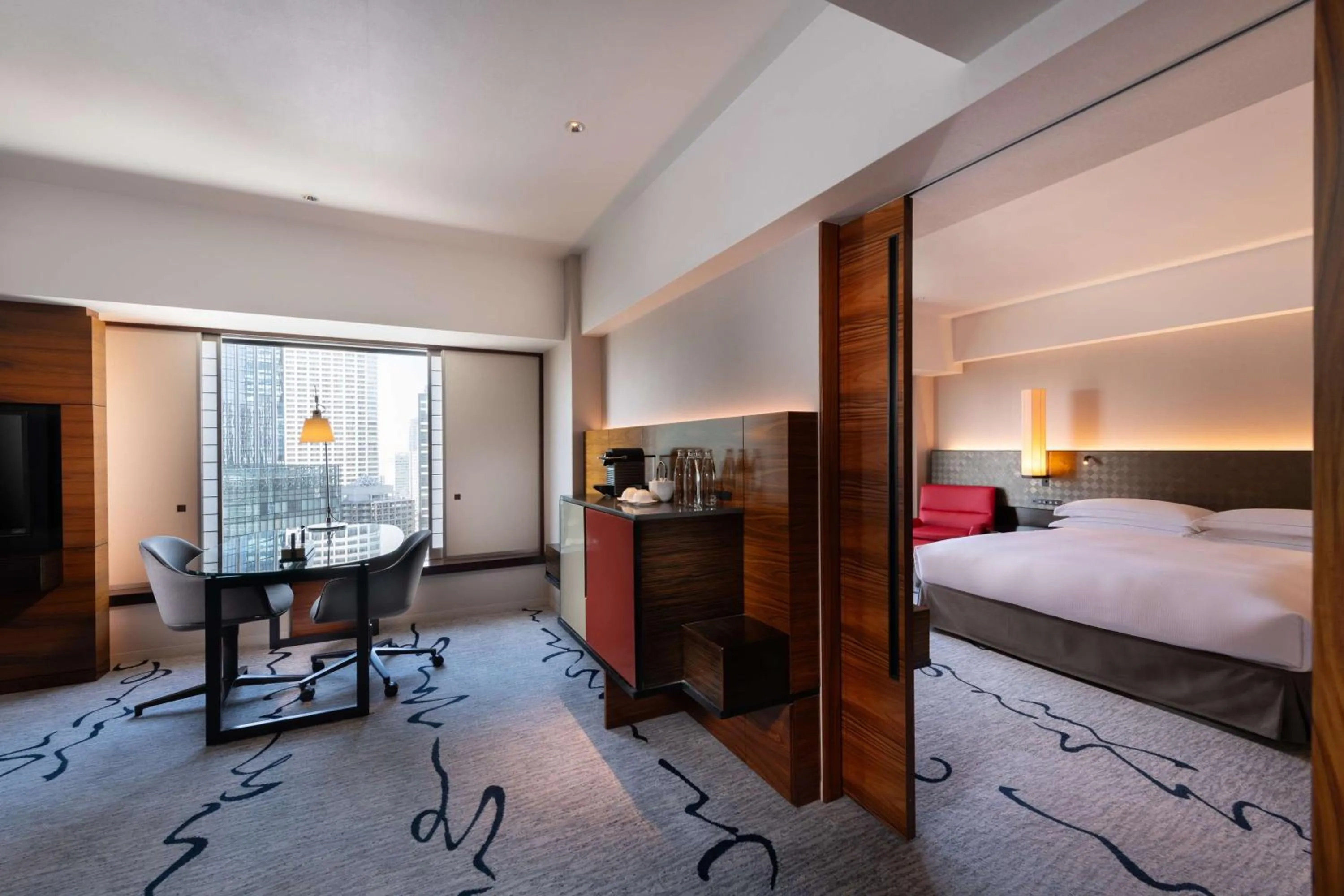 Bed in Hilton Tokyo Hotel