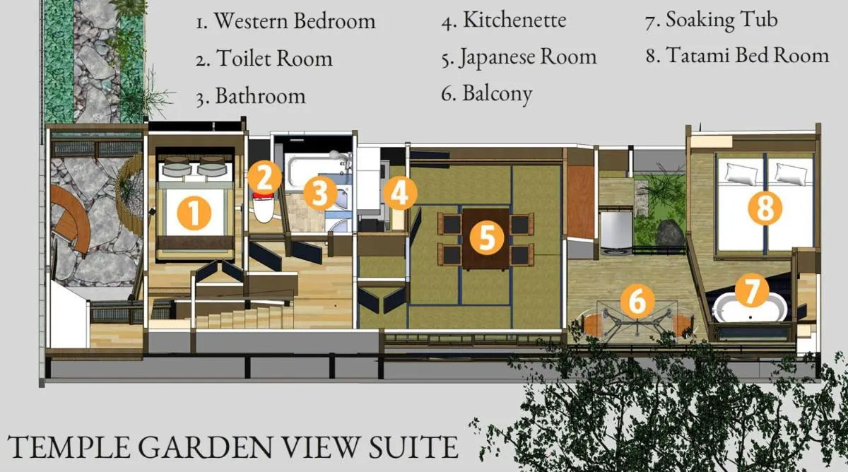 Photo of the whole room in Machiya Maya Gion