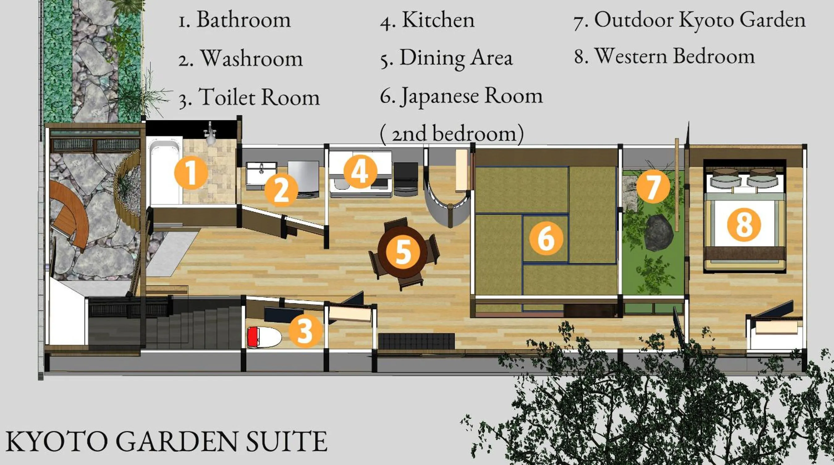 Photo of the whole room in Machiya Maya Gion