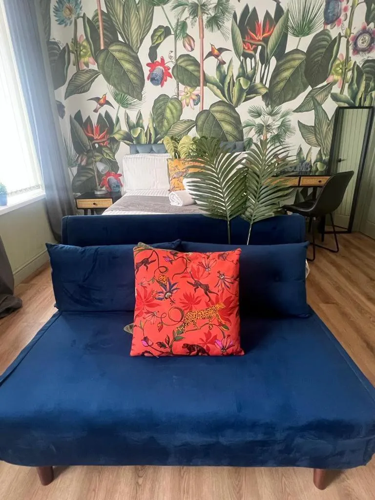 Seating area in James' Place at Dowlais