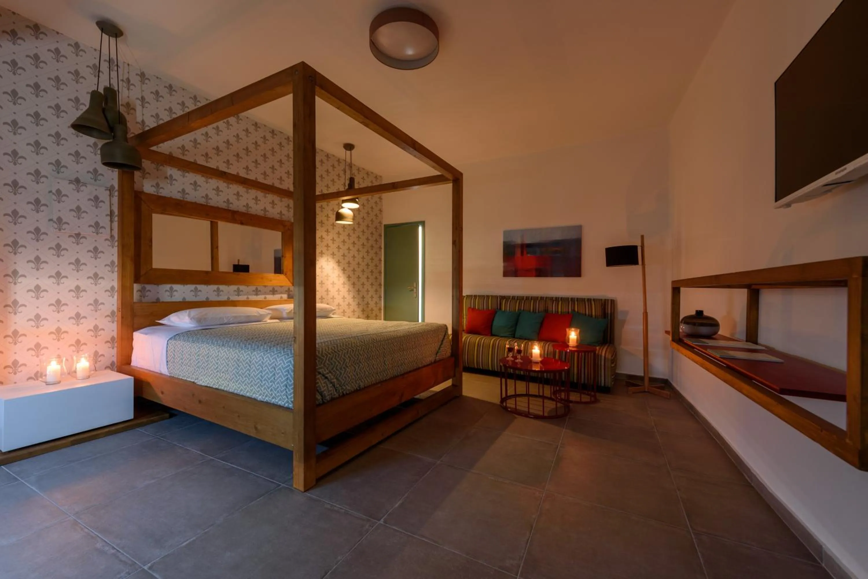 Bed in Sublime Villa & Caves
