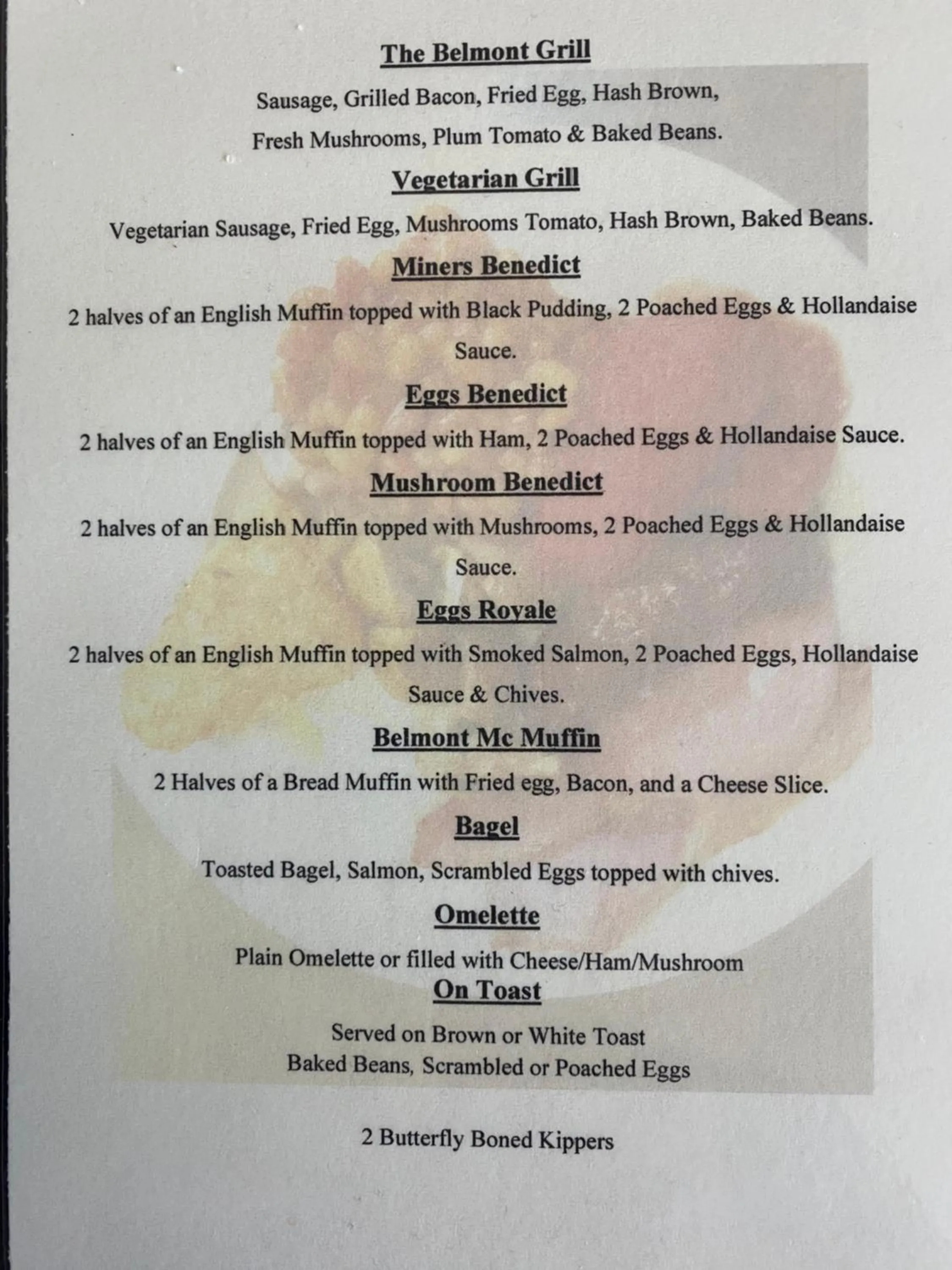 Breakfast in The Belmont