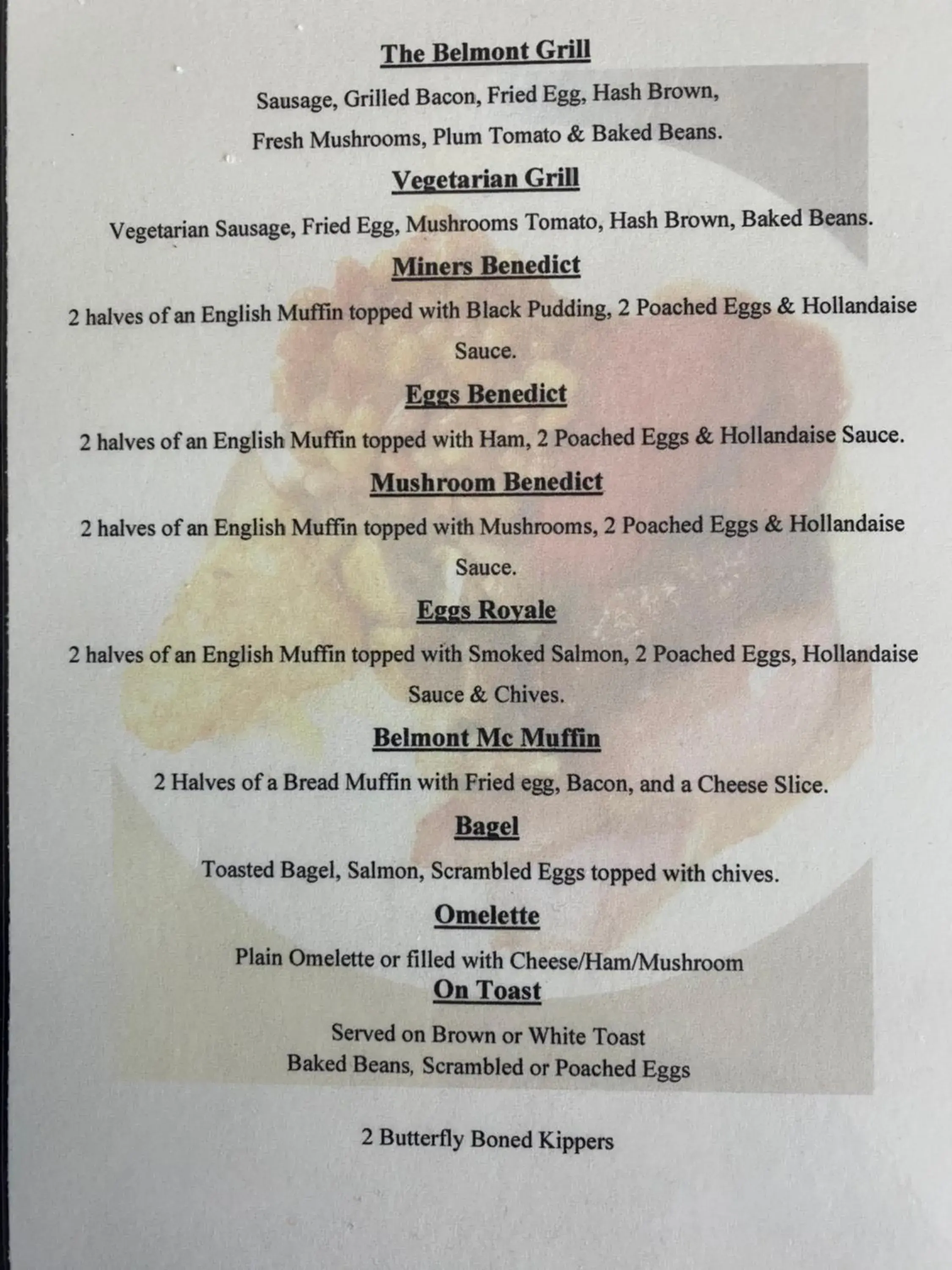 Breakfast in The Belmont Breakfast in The Belmont