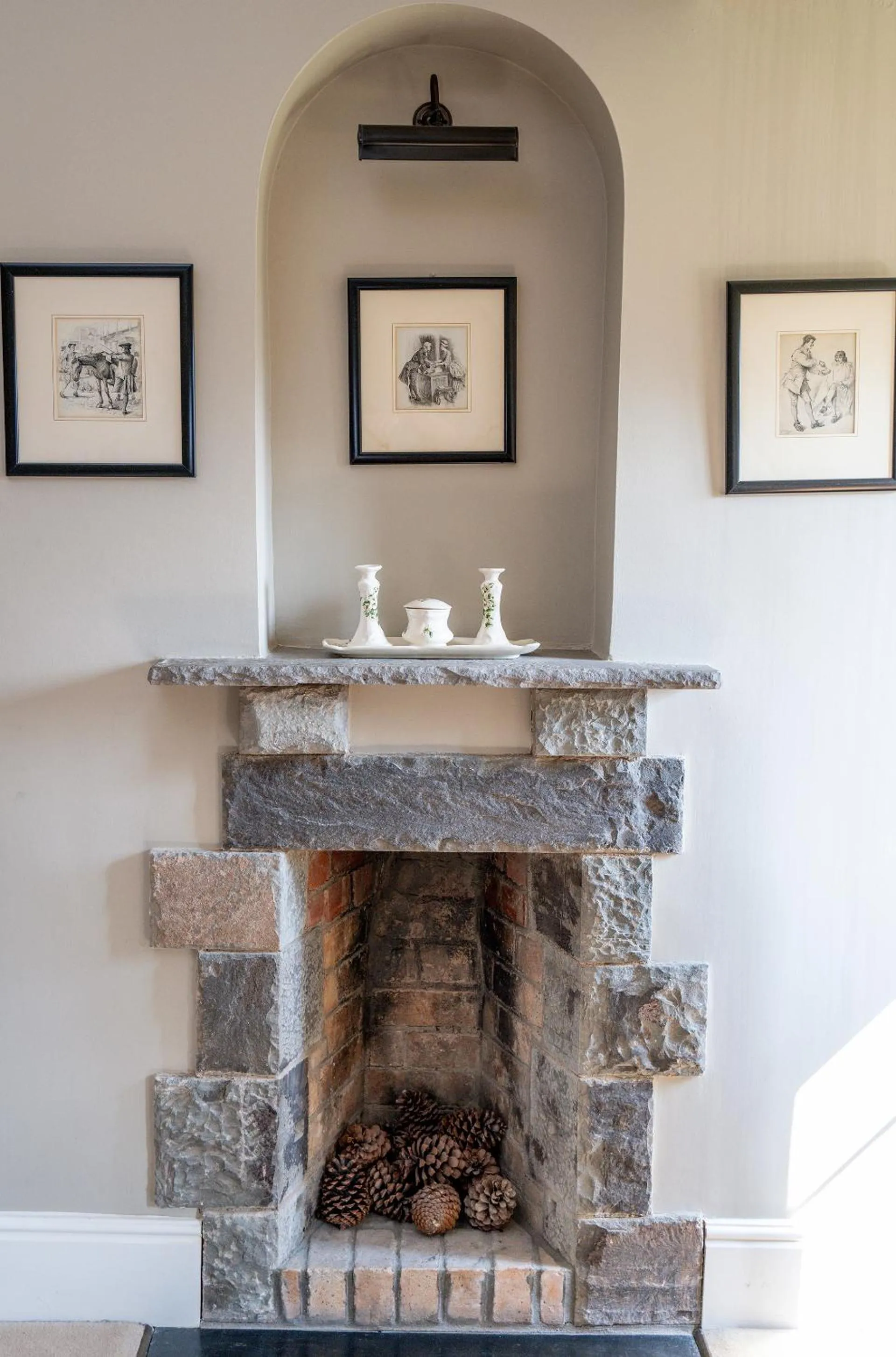 fireplace in Llangoed Hall