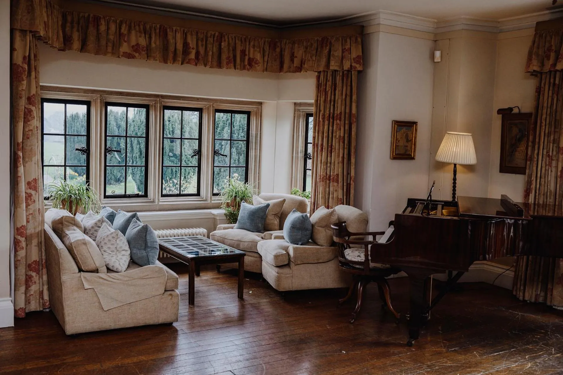 Seating area in Llangoed Hall