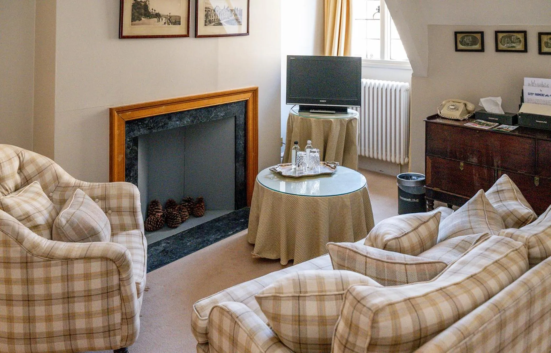 Seating area in Llangoed Hall