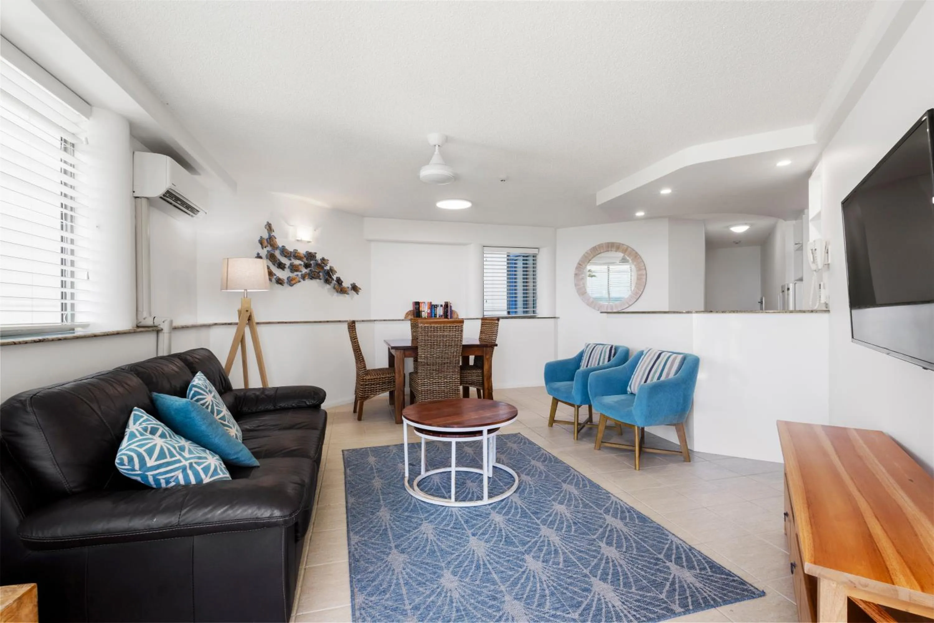 Living room in Malibu Apartments