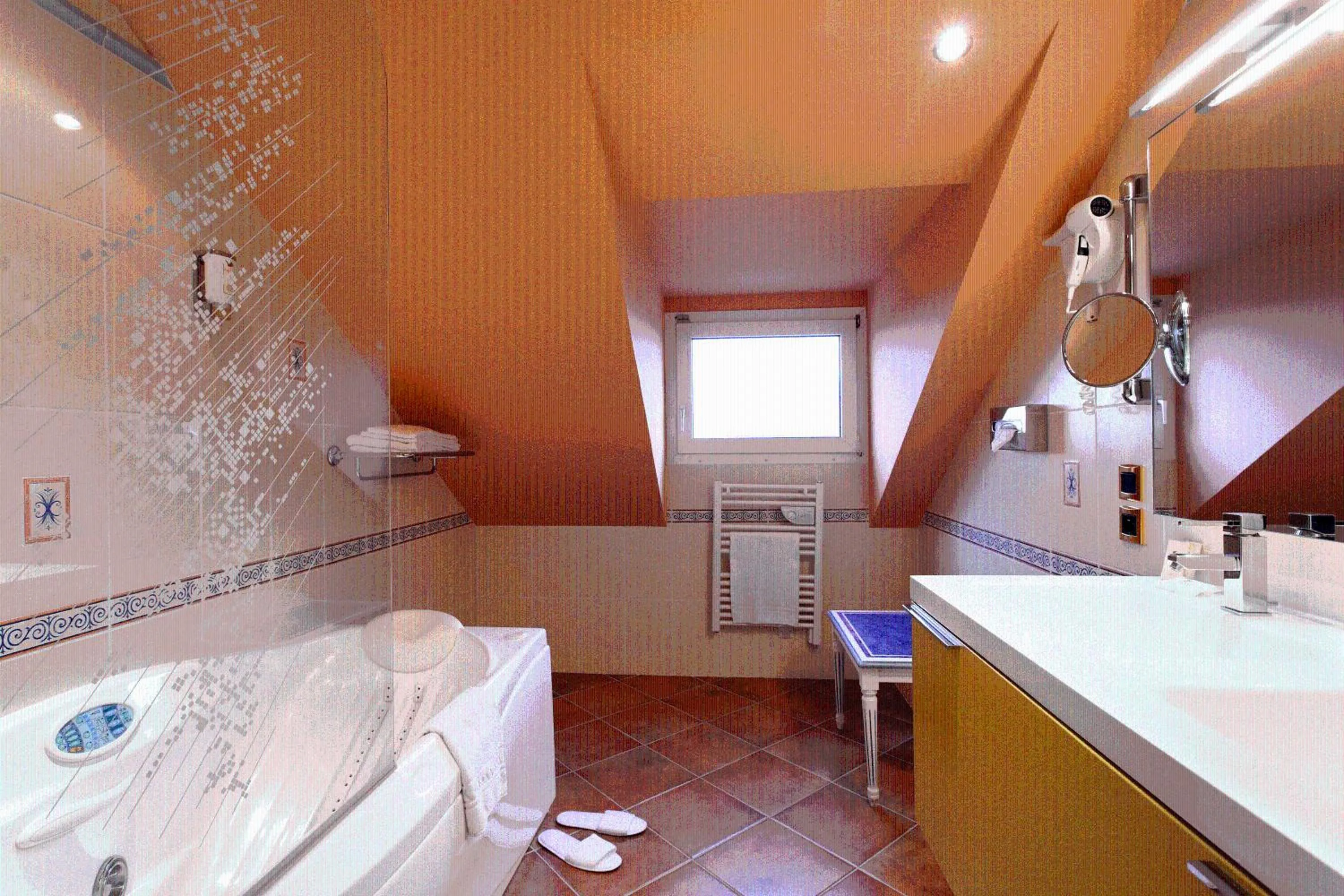 Bathroom in Logis Hôtel restaurant LE MEDICIS