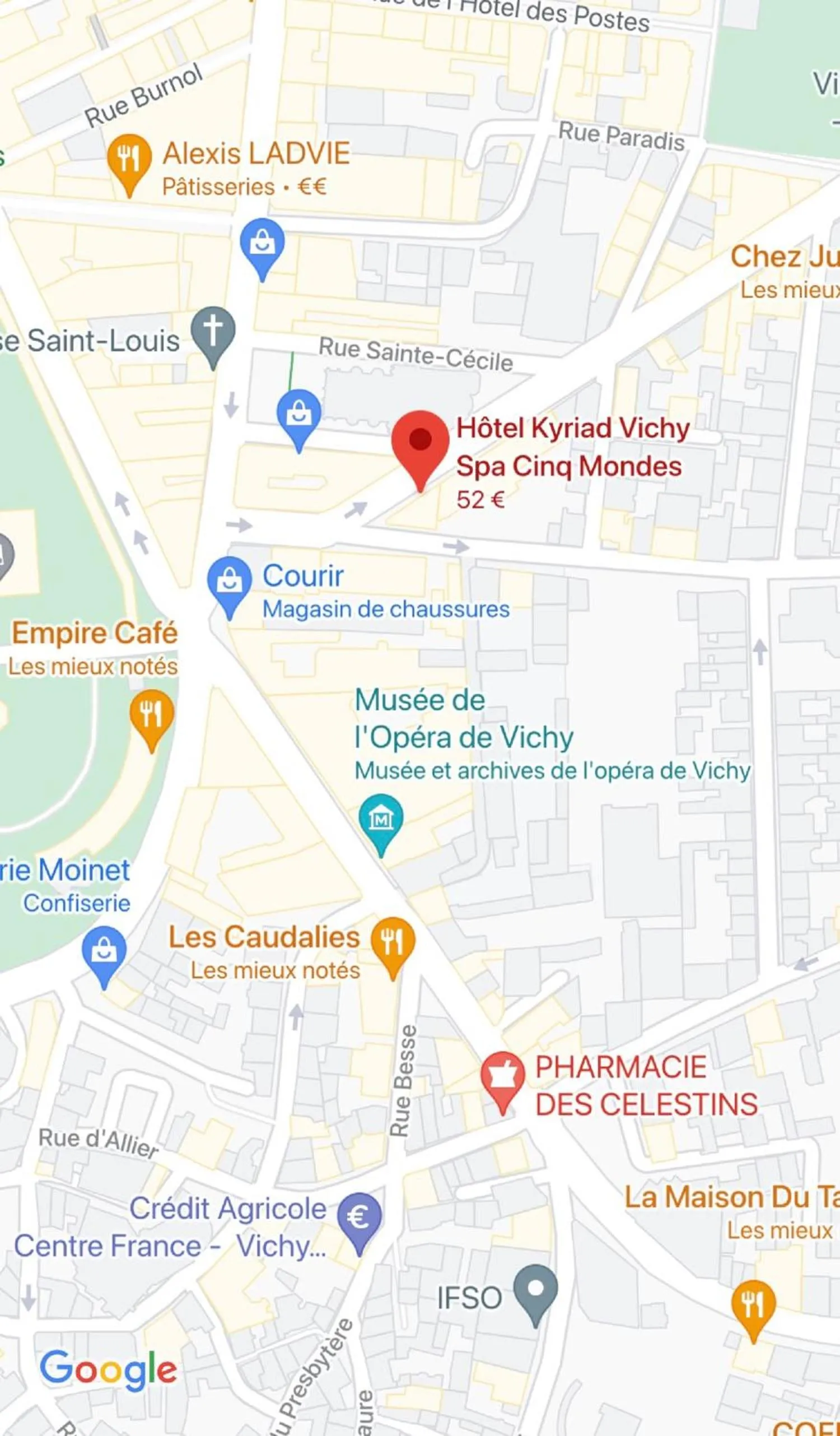 Floor plan in Kyriad Restaurant Centre SPA Vichy