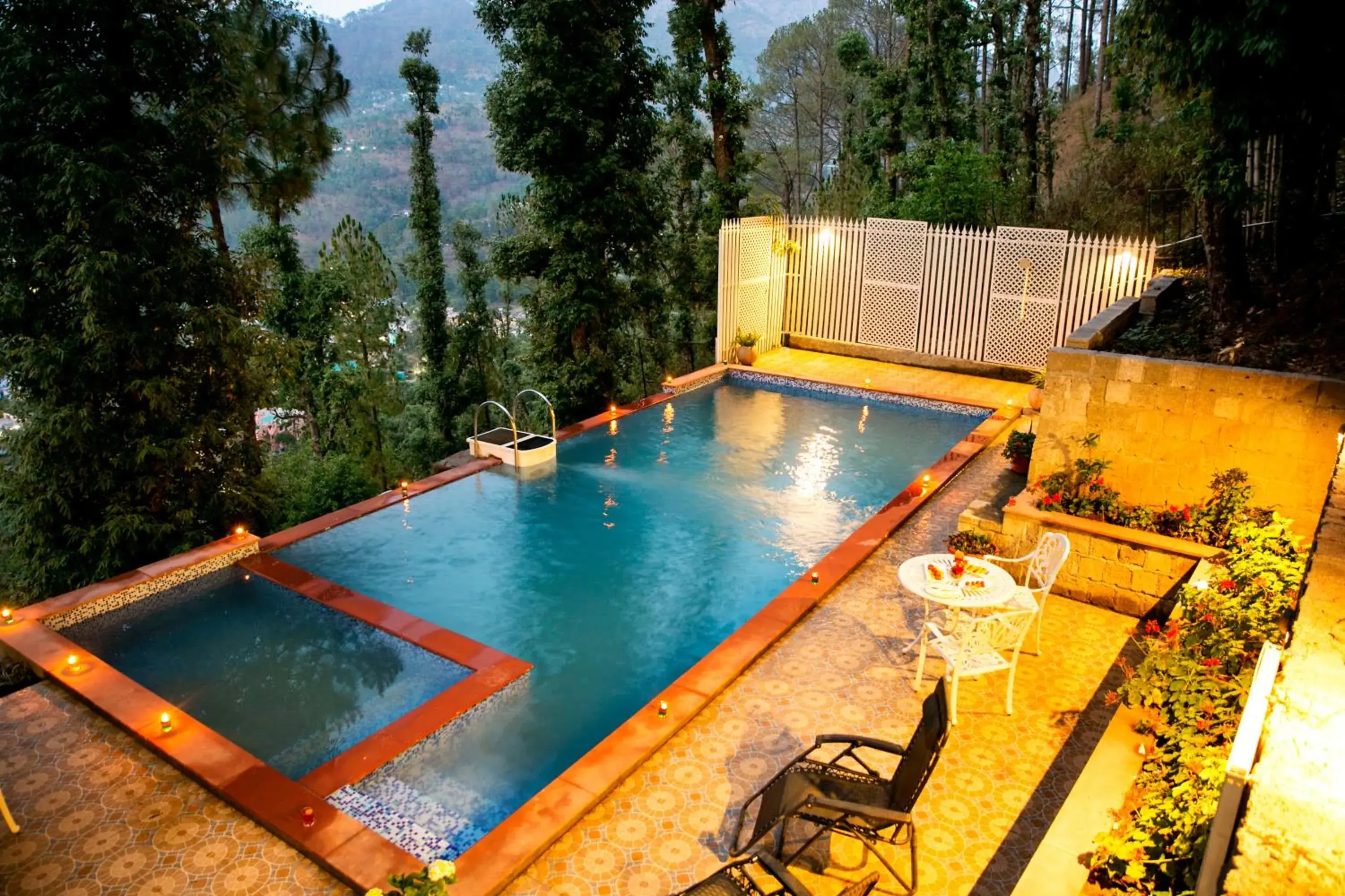 Pool view in The Fern Hillside Resort Bhimtal Pool view in The Fern Hillside Resort Bhimtal