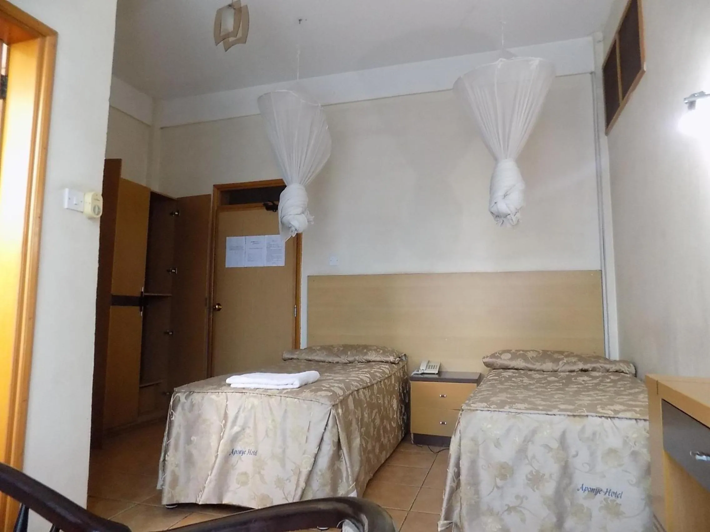 Bed in Aponye Hotel Kampala