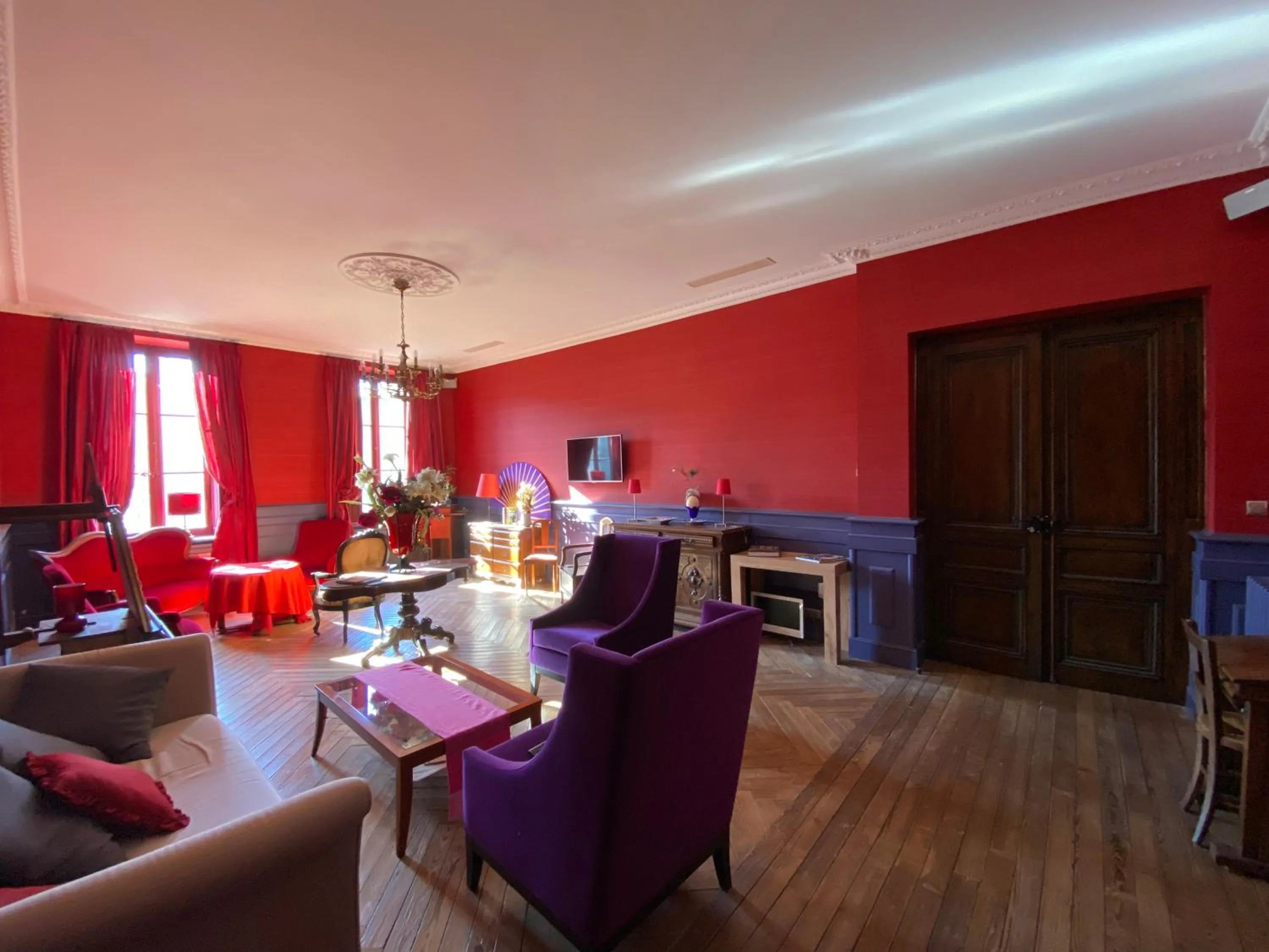 Living room in Demeure Saint Louis Historic manor, City 700m, free parking,A C,Clim,WIFI, city view, Garden