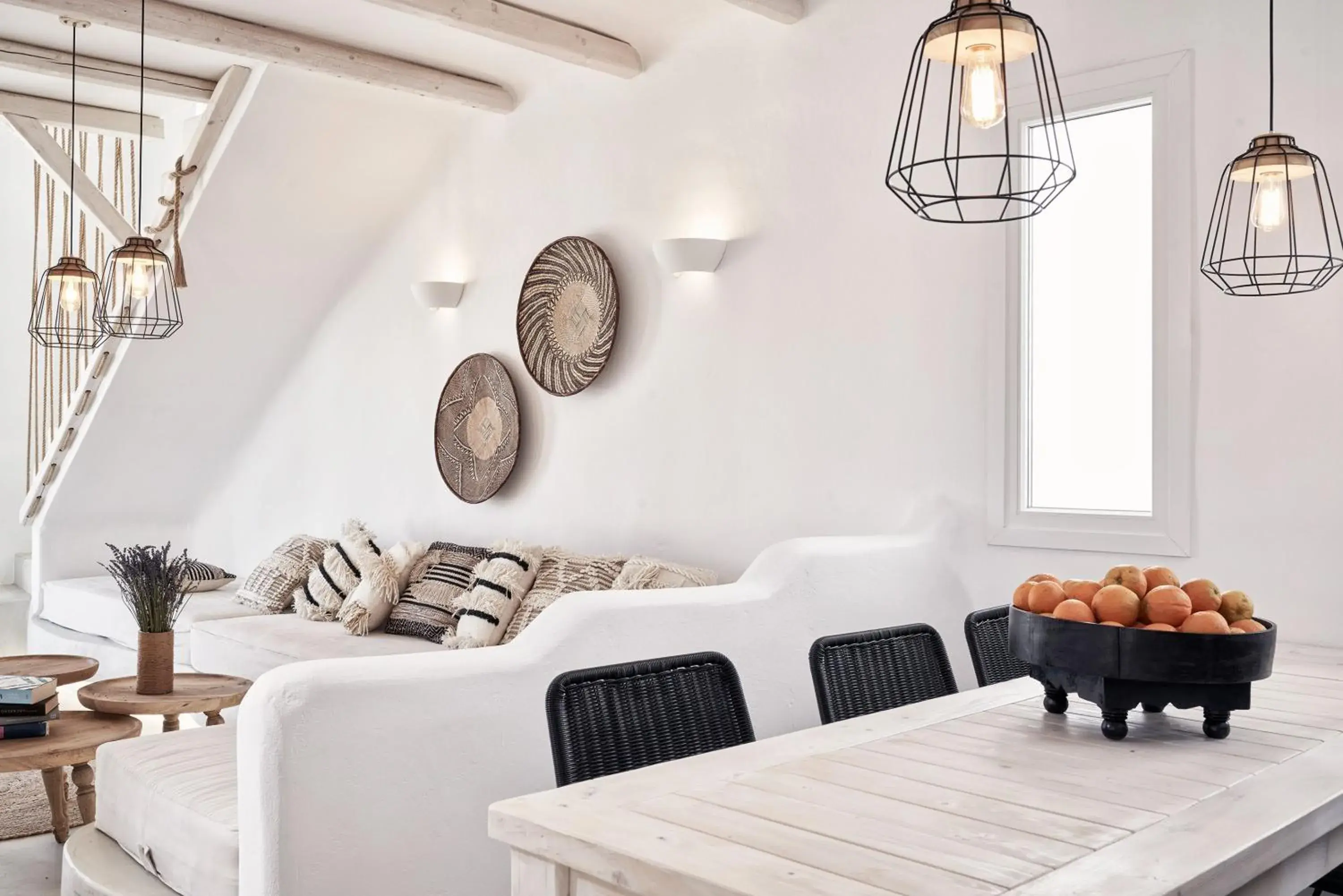 Living room, Bed in Naxian Utopia | Luxury Villas & Suites Living room, Bed in Naxian Utopia | Luxury Villas & Suites